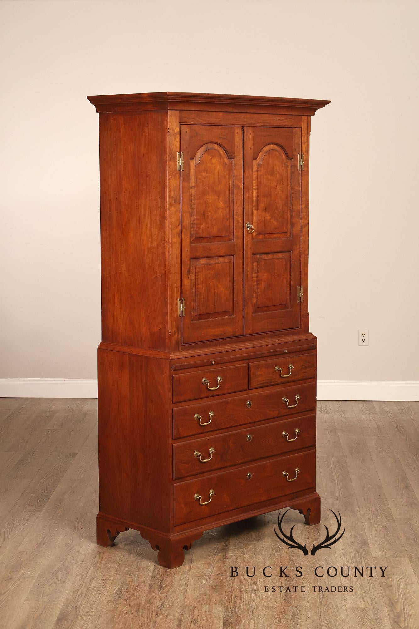 David T. Harring Chippendale Style Walnut Two Piece Jackson Press