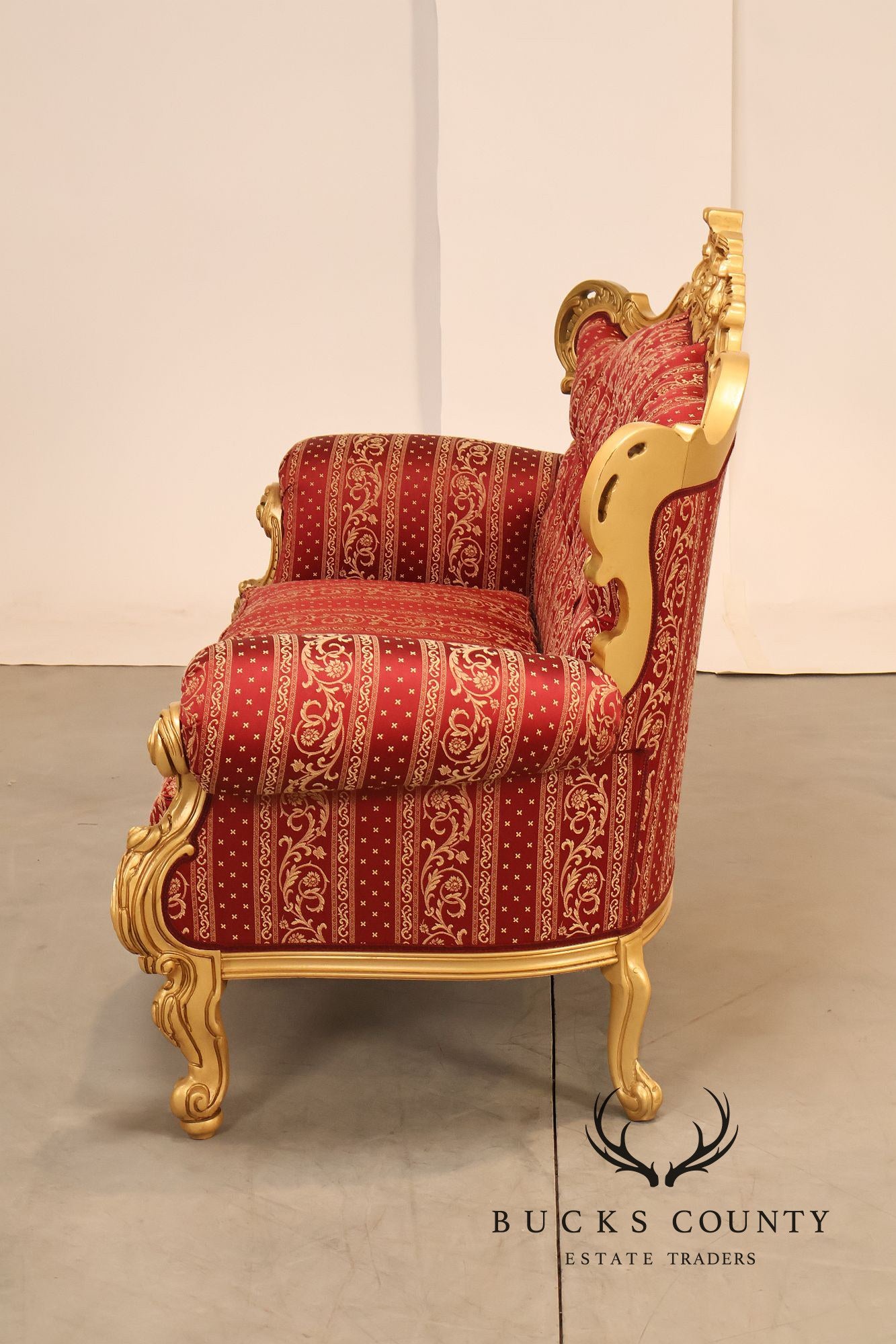Baroque Style Giltwood Tufted Sofa