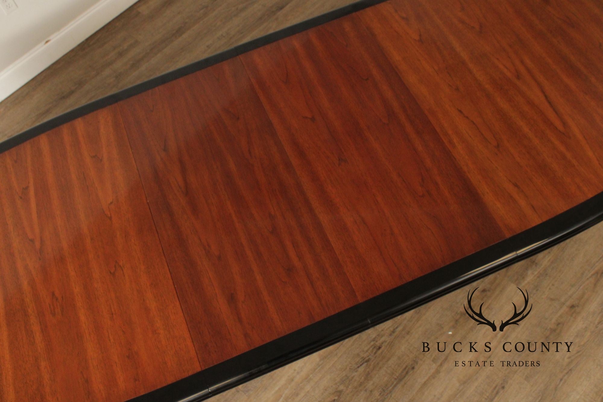 Century Furniture Expandable Modern Two Toned Ebonized Dining Table