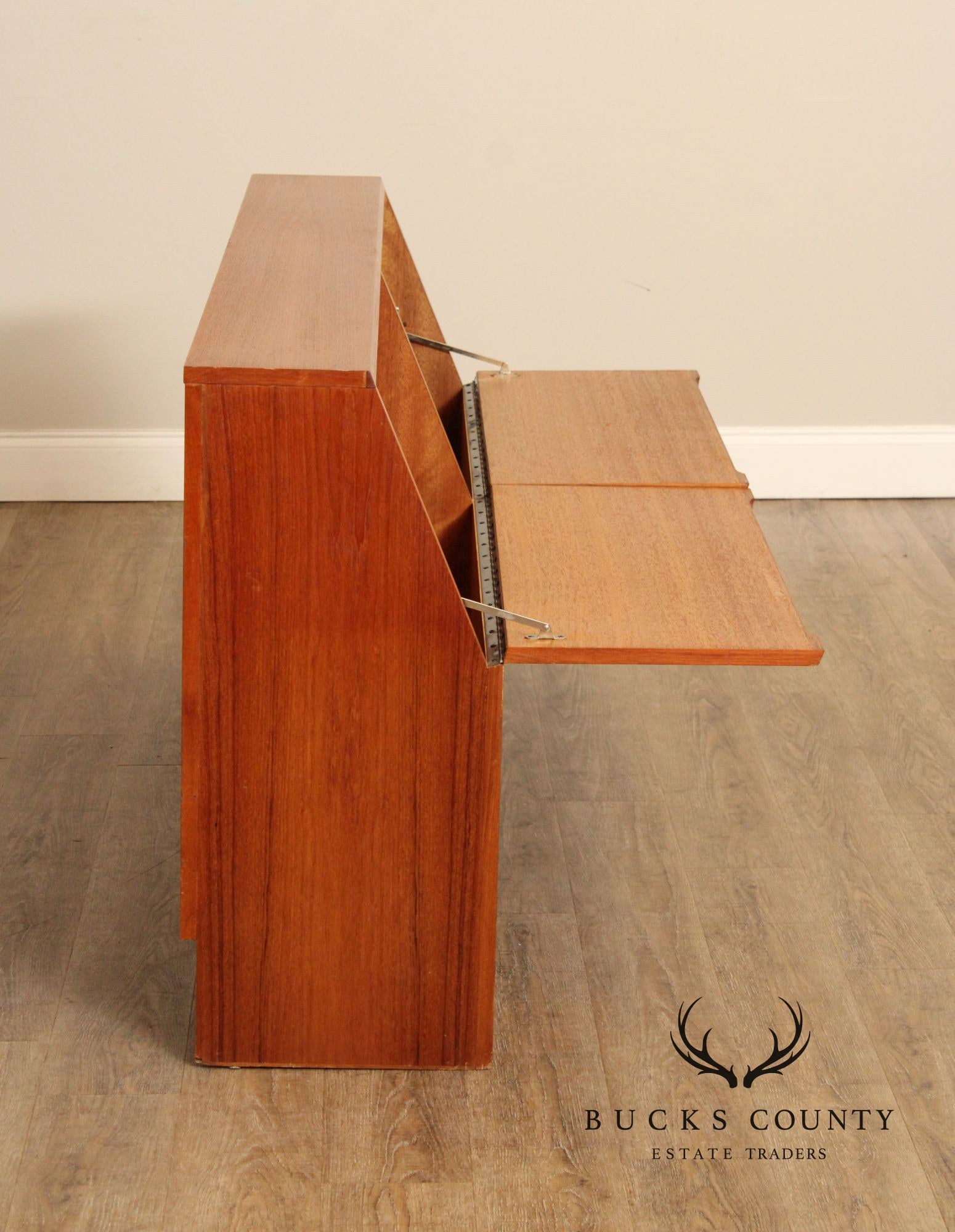 Danish Modern Teak Queen Storage Headboard