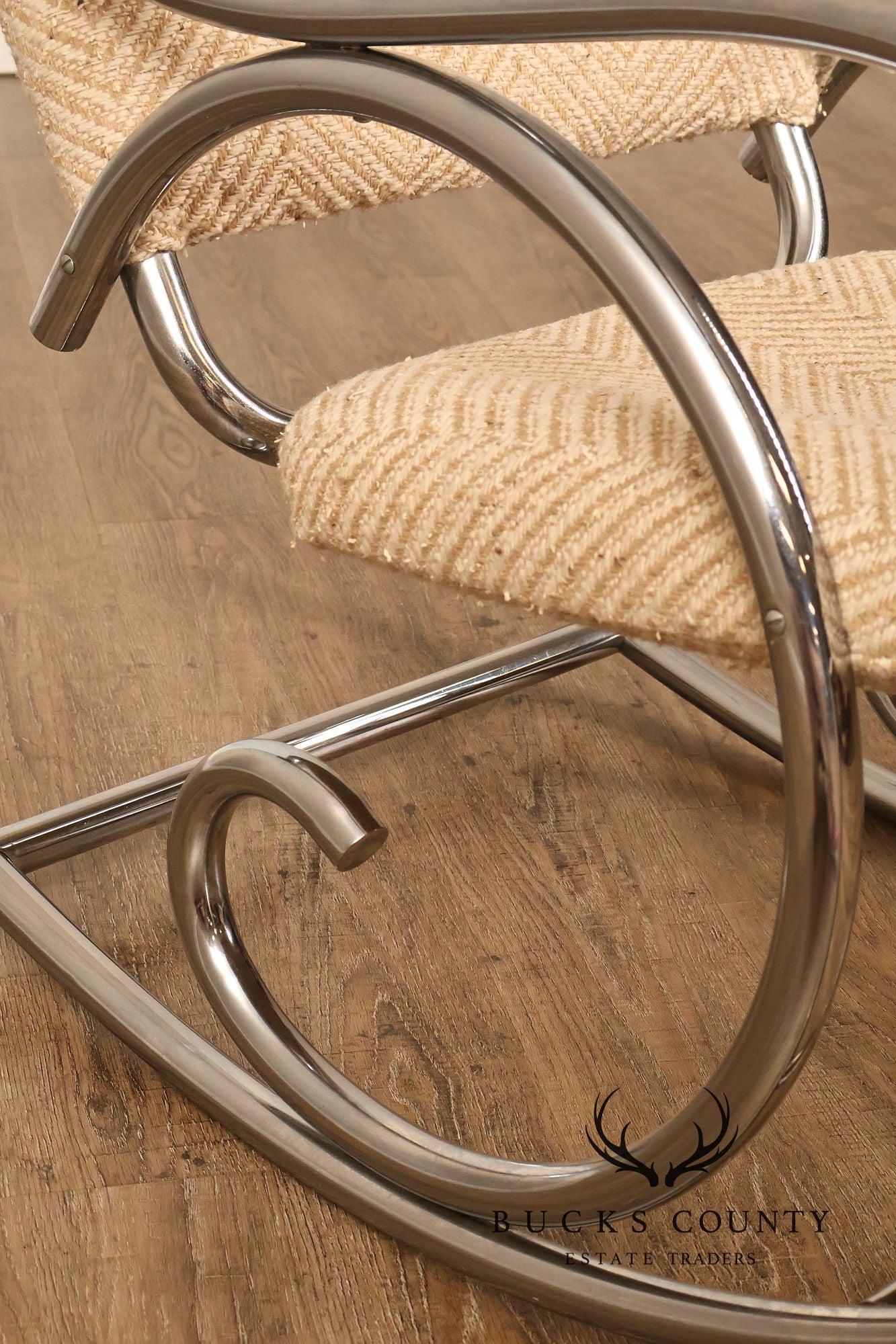 1970s Post Modern Tubular Chrome Rocking Chair