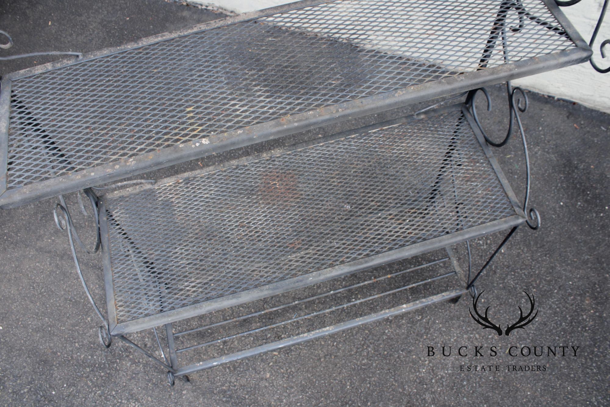 French Style Wrought Iron Three-Tier Outdoor Baker's Rack