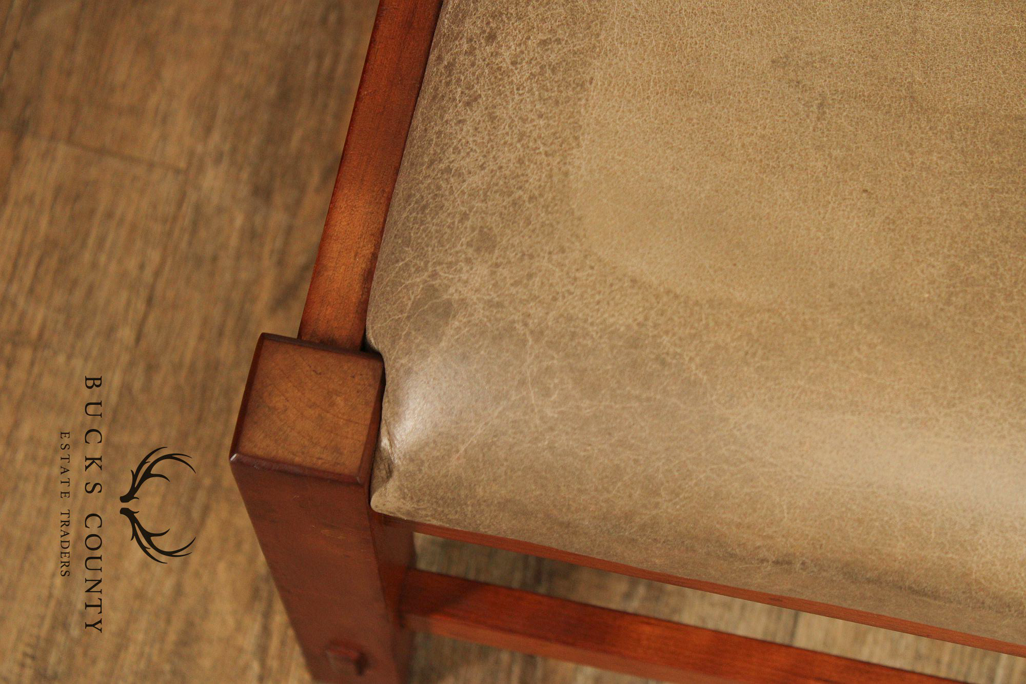 Stickley Mission Collection Cherry and Leather Footstool