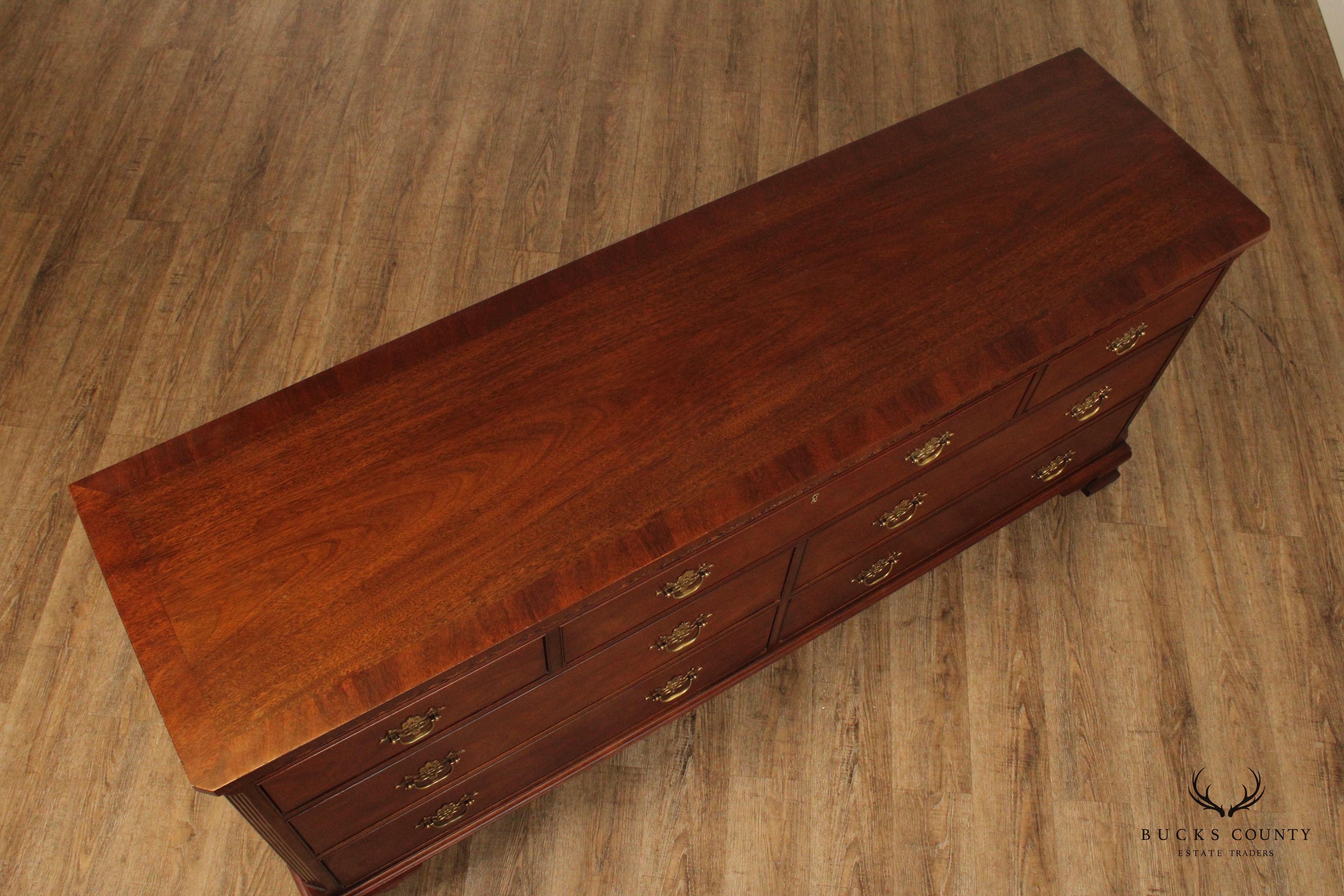 Hickory Chair Co Mahogany Dresser with Banded Top Chippendale Style