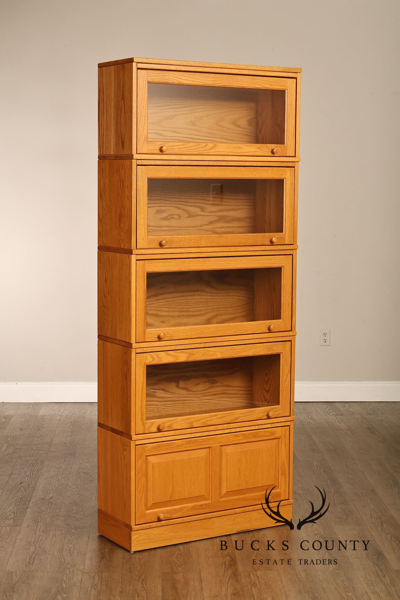 Amish Made Oak Five Stack Barrister Bookcase