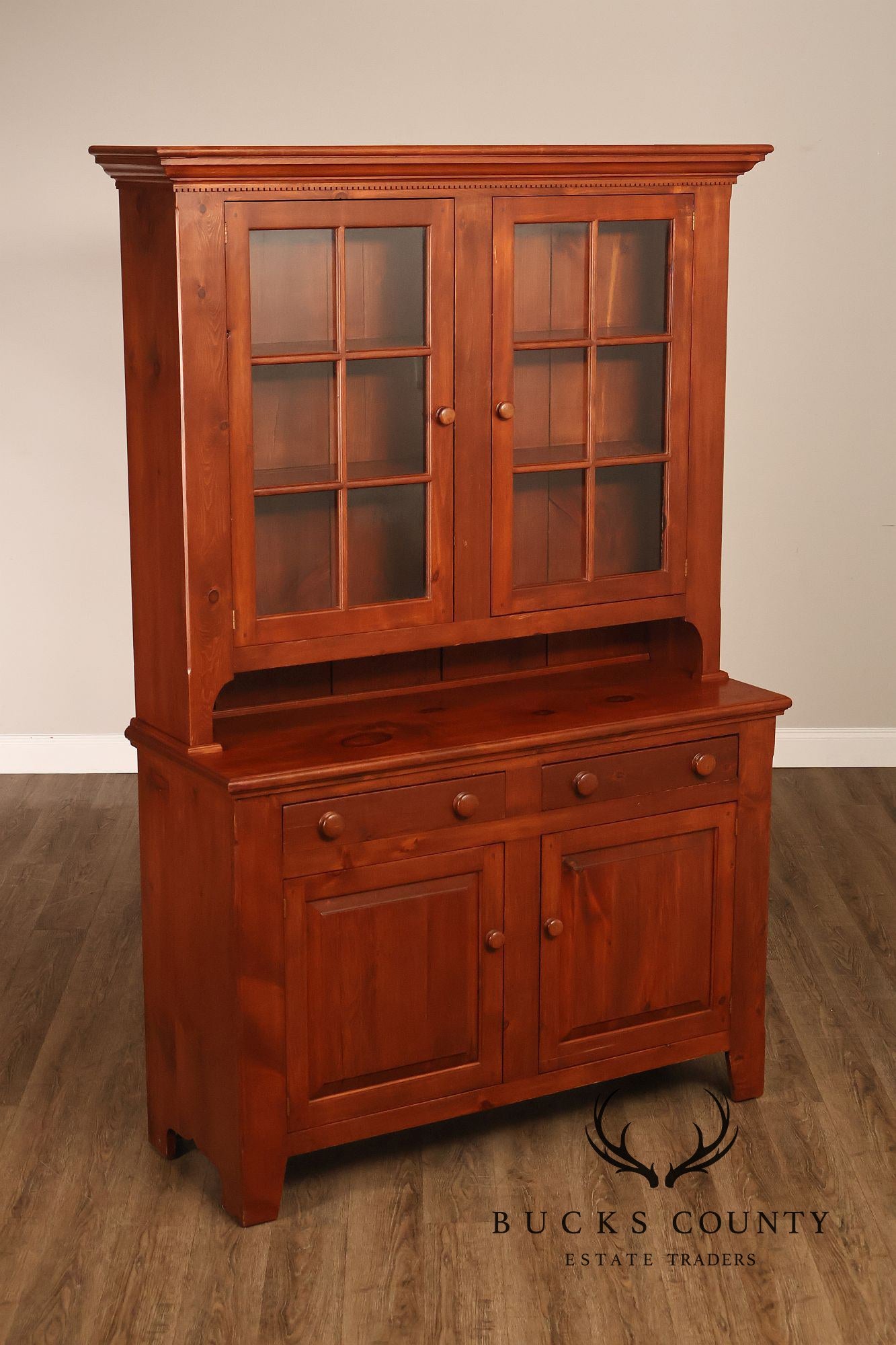 Custom Quality Farmhouse Pine Step Back Hutch