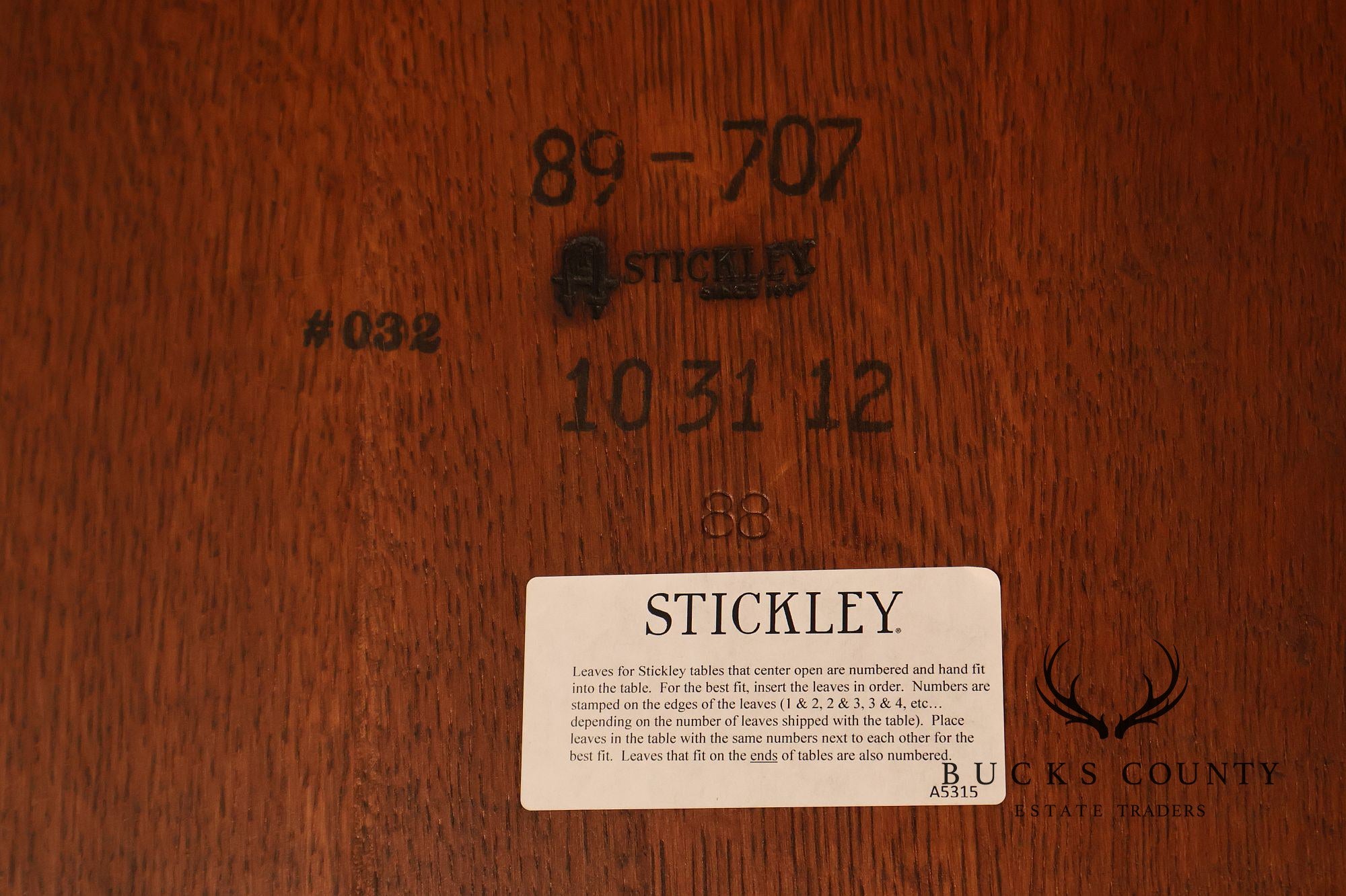 Stickley Mission Collection Oak Double Pedestal Dining Table