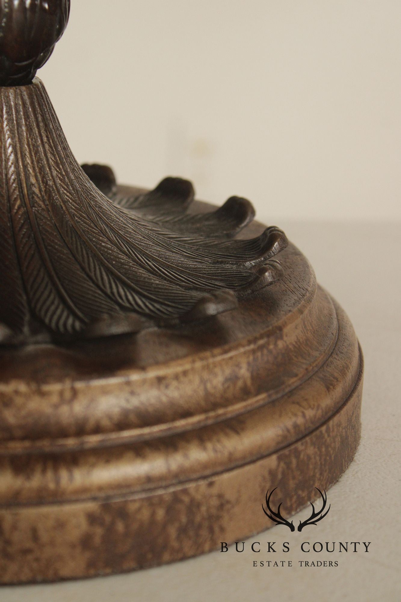 Vintage Bronze Acanthus Leaf Candlestick Table Lamp