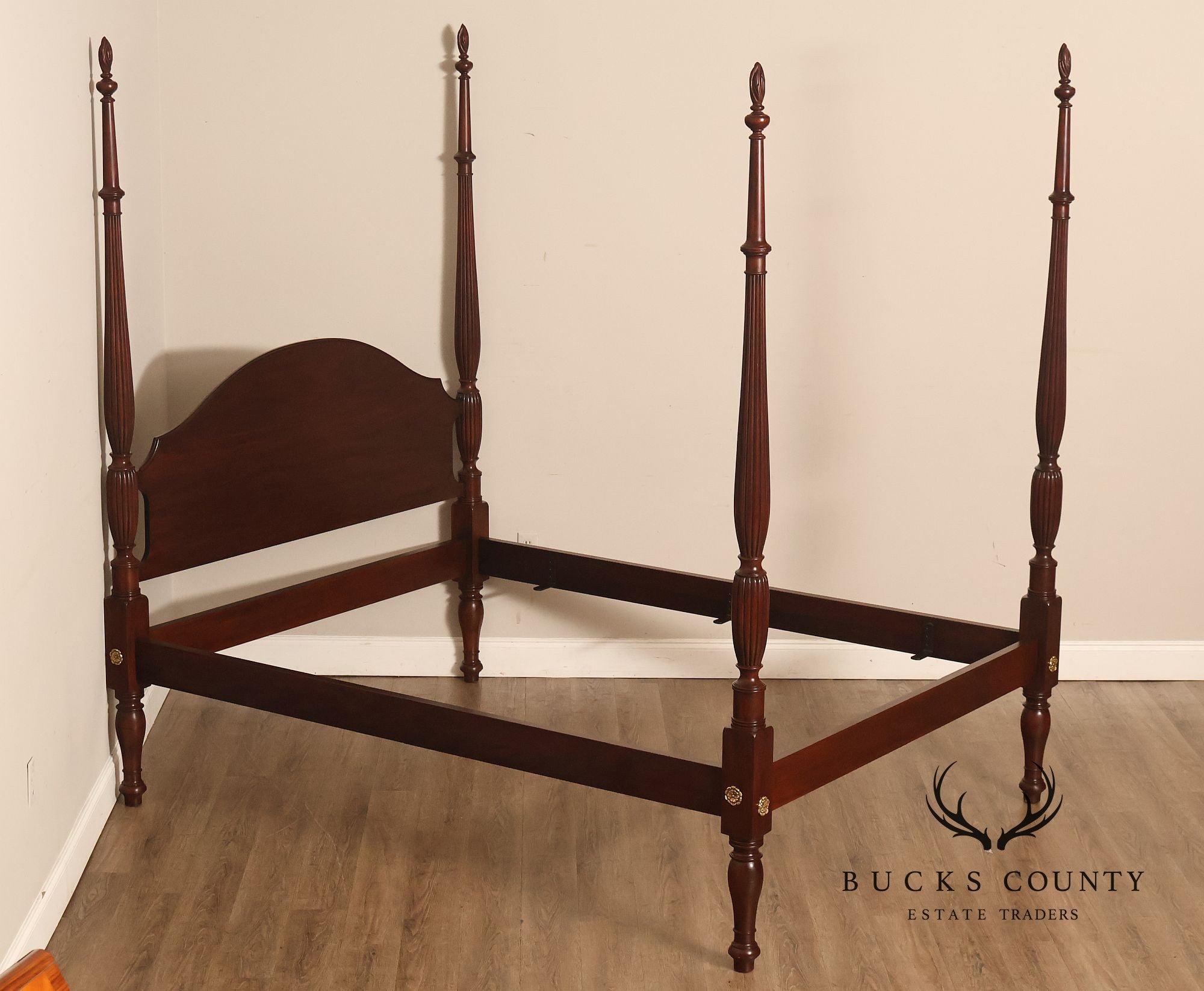Henkel Harris Carved Mahogany Queen Poster Bed