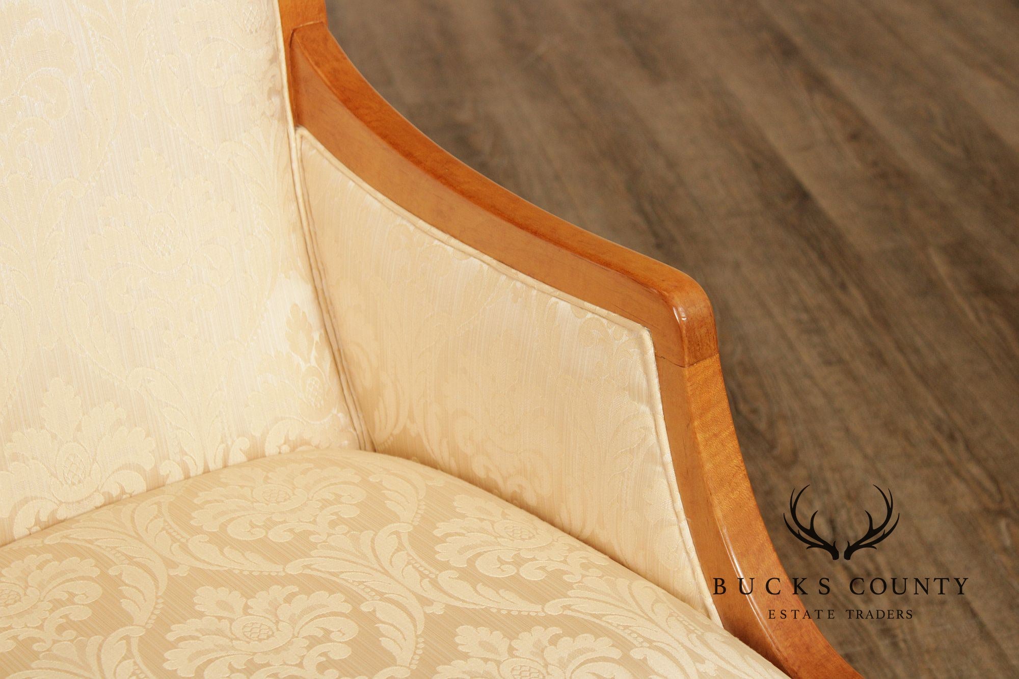 Hickory White Empire Style Set of Eight Maple Dining Chairs