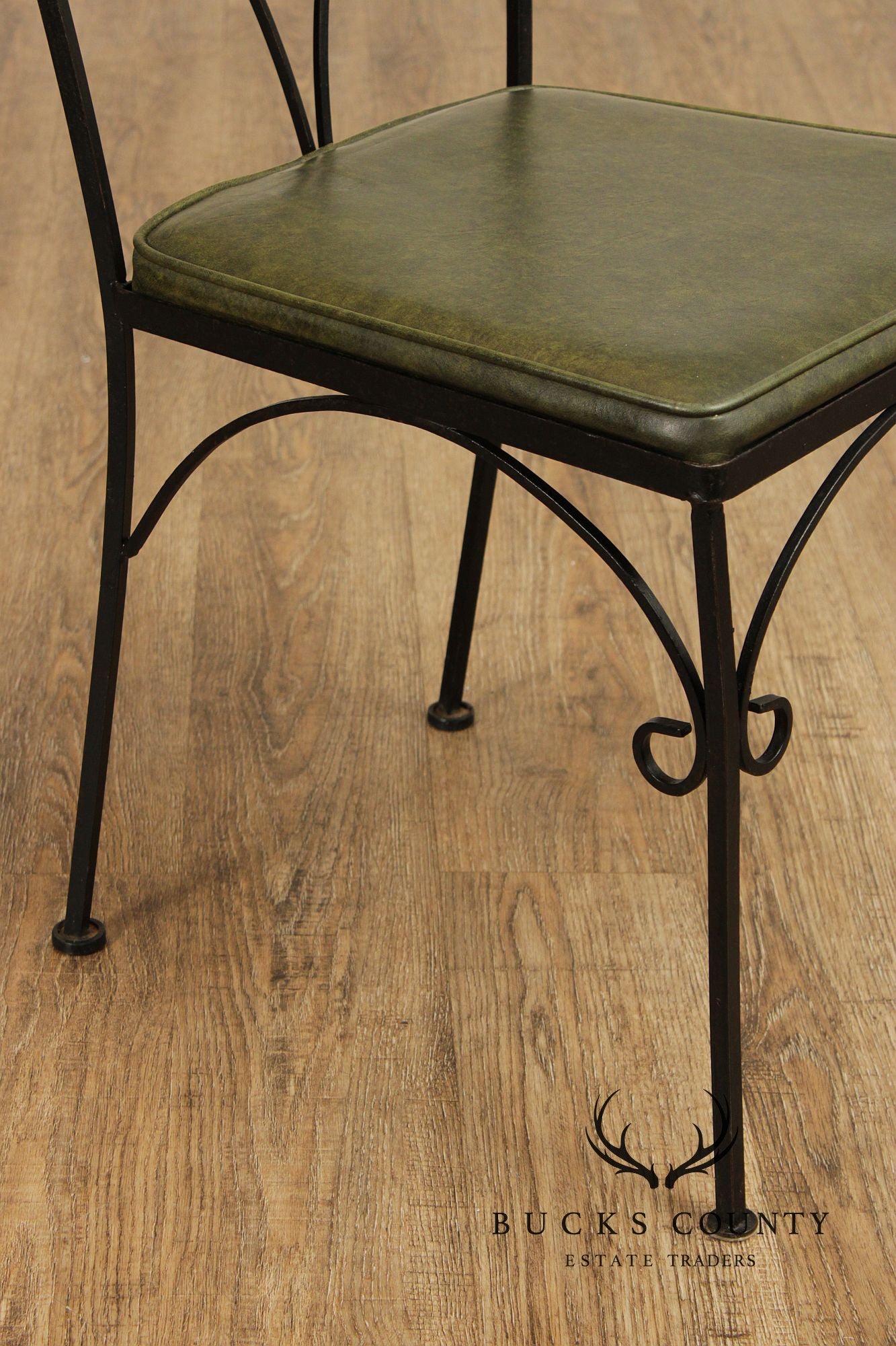 Woodard Set of Four Iron Grapevine Dining Chairs