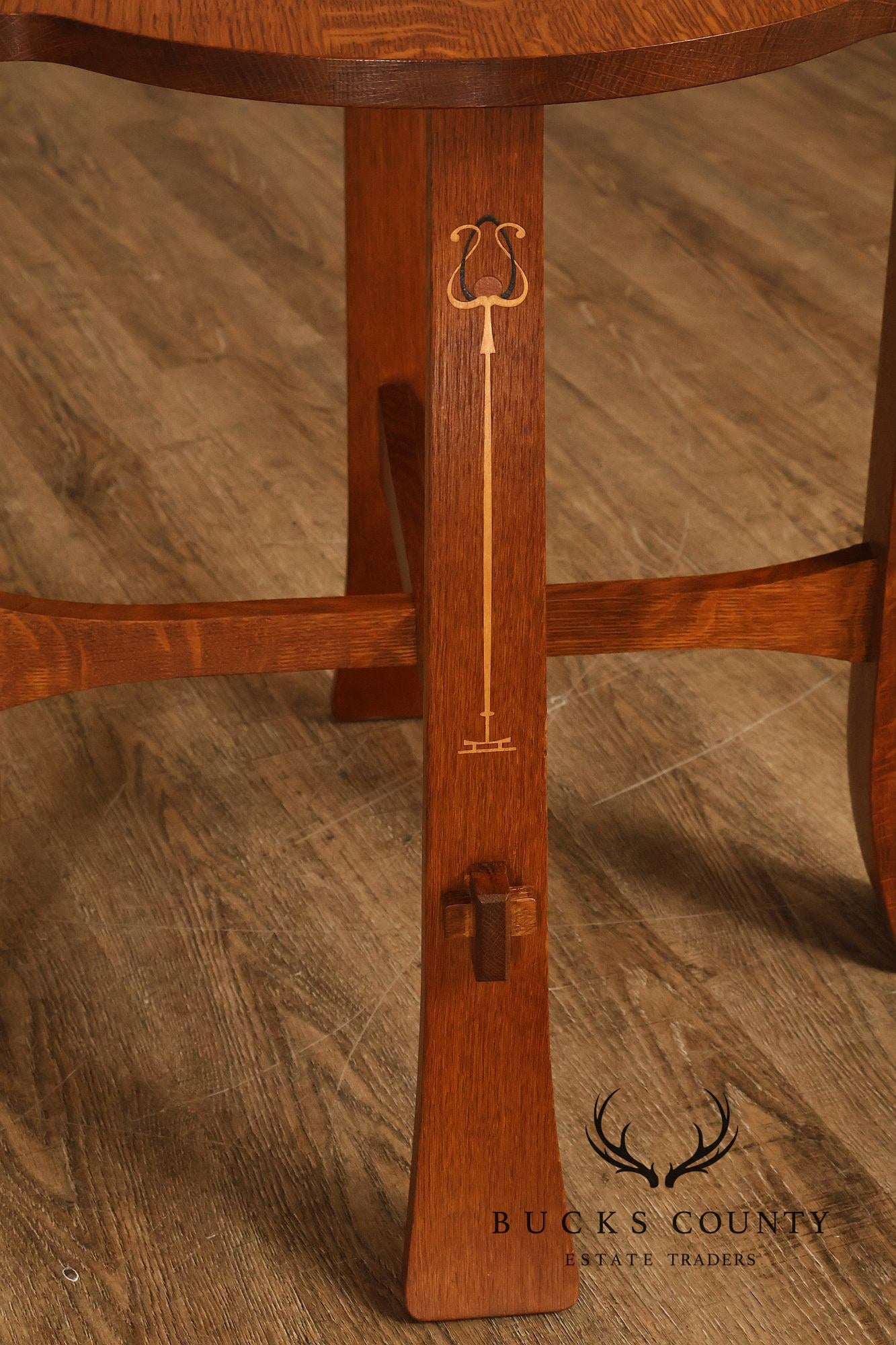 Stickley Mission Collection Harvey Ellis Inlaid Oak Tea Table