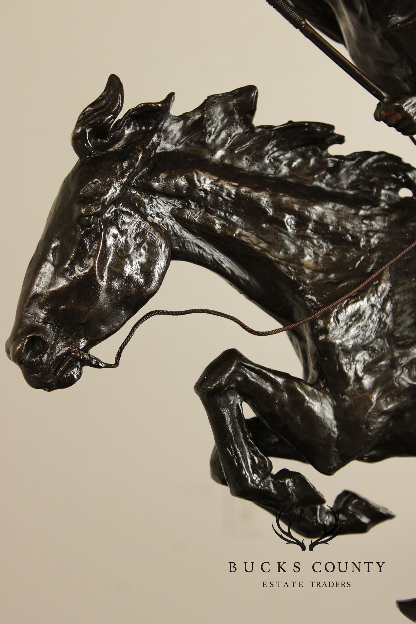 Frederic Remington 'Cheyenne' Native American Equestrian Bronze Sculpture