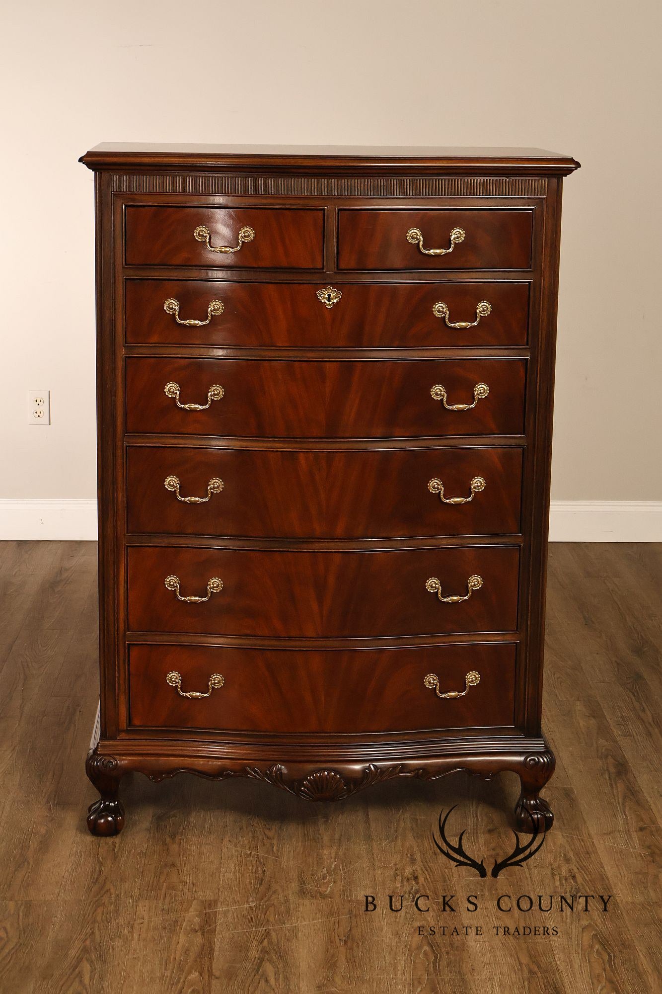 Drexel Heritage Heirlooms Collection Mahogany Tall Chest of Drawers