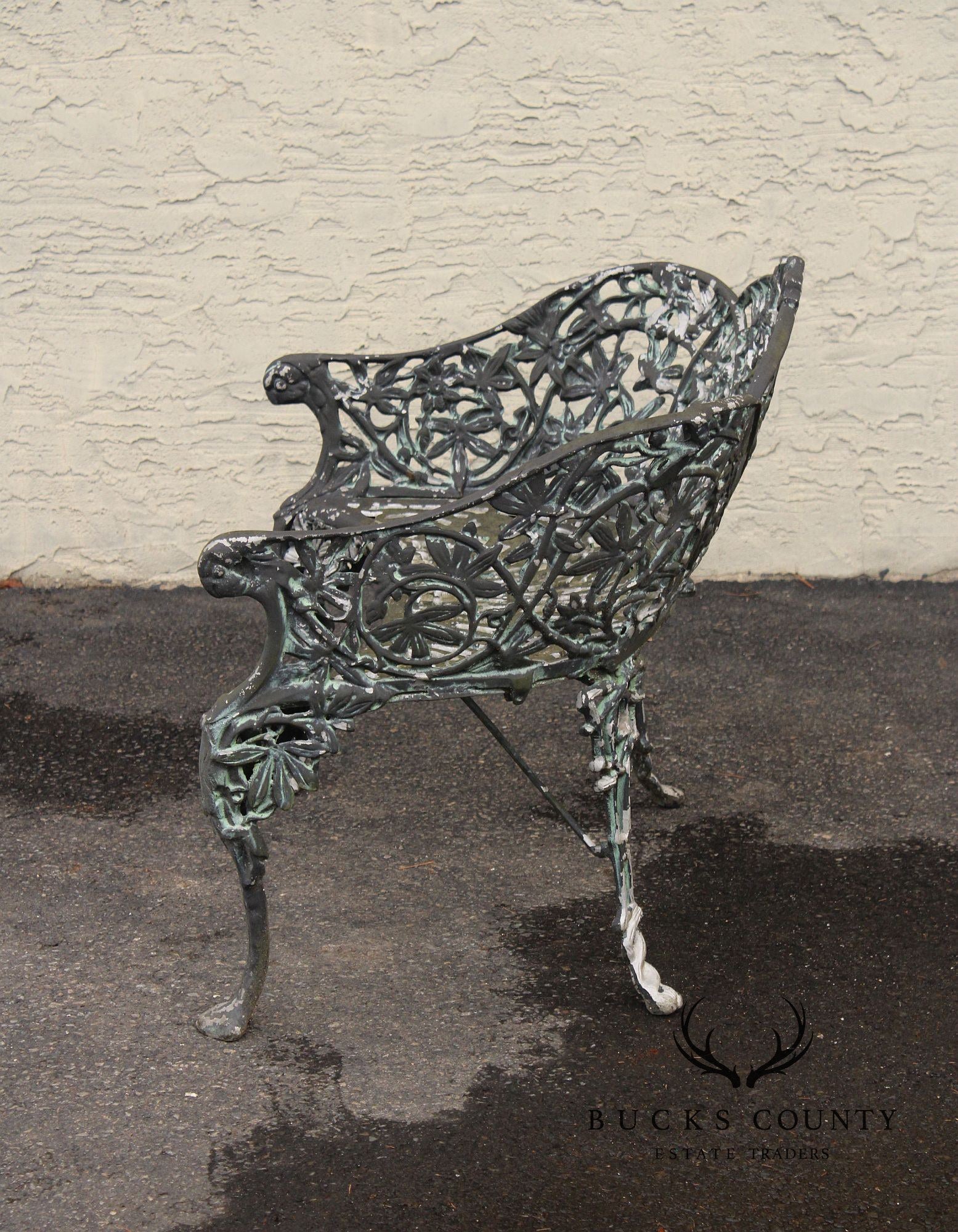 Coalbrookdale Style Vintage Cast Aluminum Garden Settee