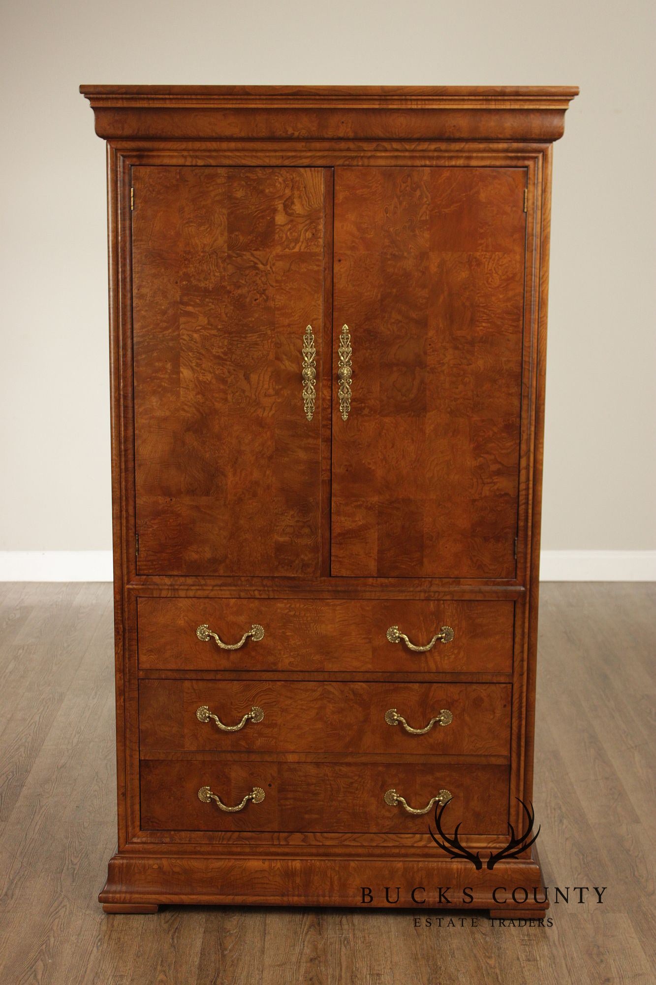 Henredon Charles X Collection Burlwood Armoire