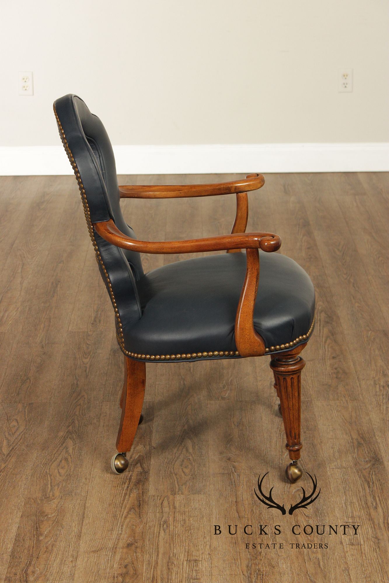 Century Furniture Set of Four Leather Armchairs