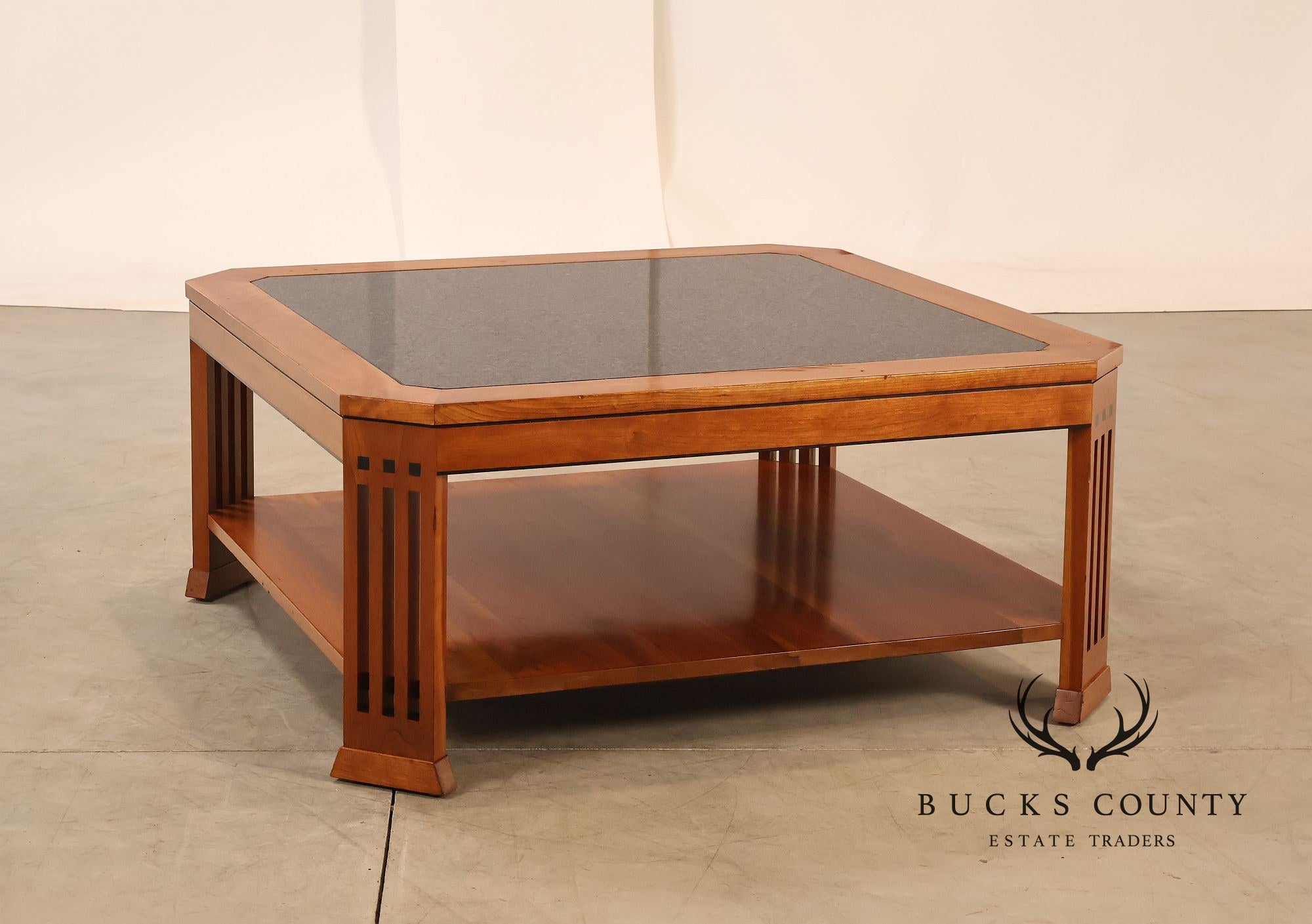 Stickley 21st Century Collection Granite Top Cherry Coffee Table