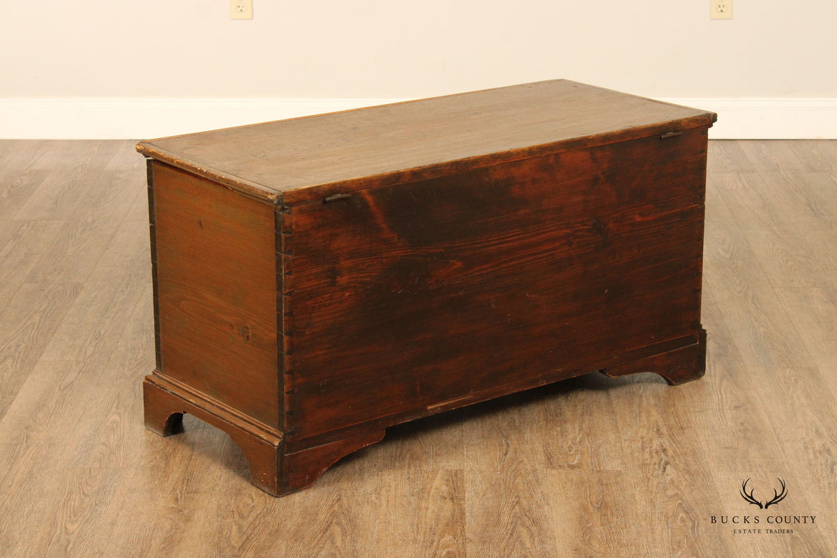 Antique Chippendale Style Dovetailed Blanket Chest With Till