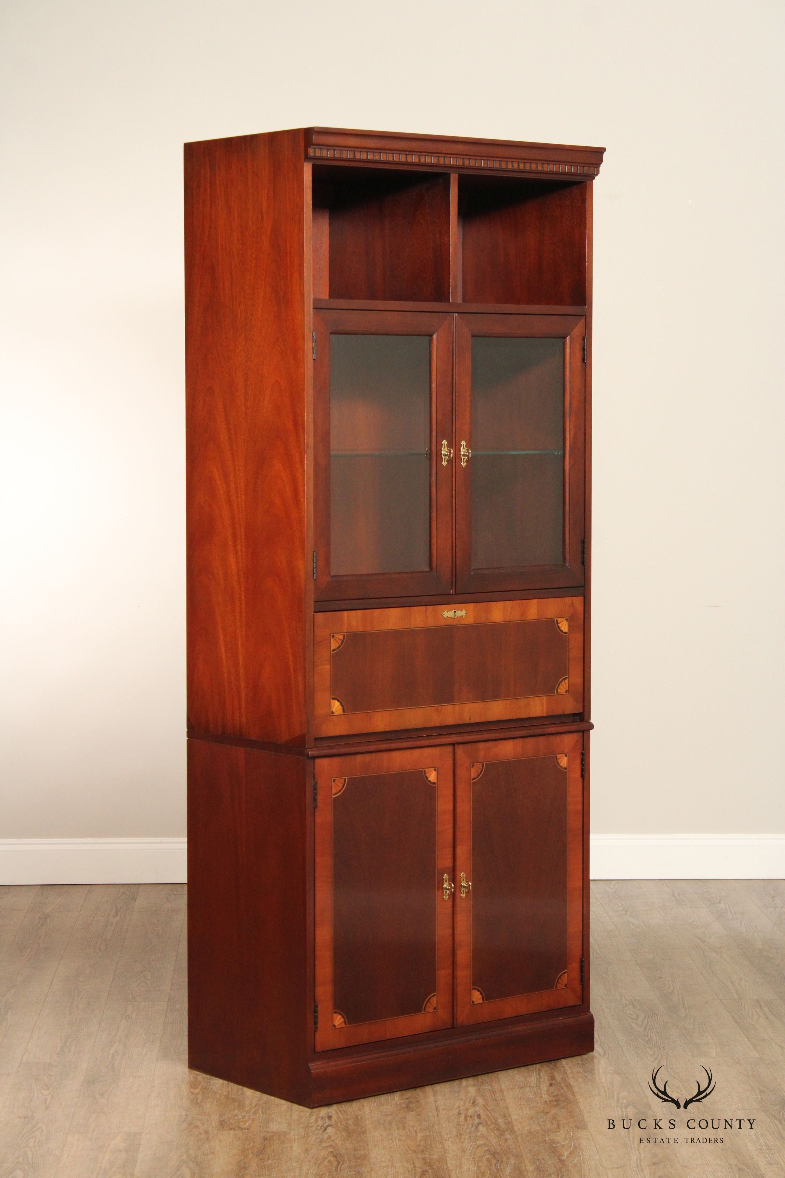 Hekman Federal Style Mahogany Secretary Bookcase