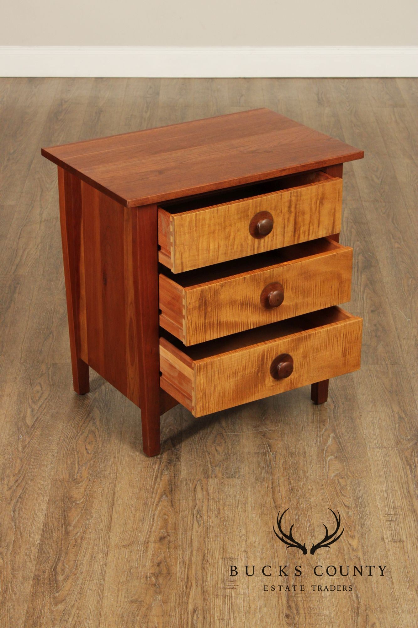 Stickley Mission Collection Harvey Ellis Cherry Three Drawer Nightstand