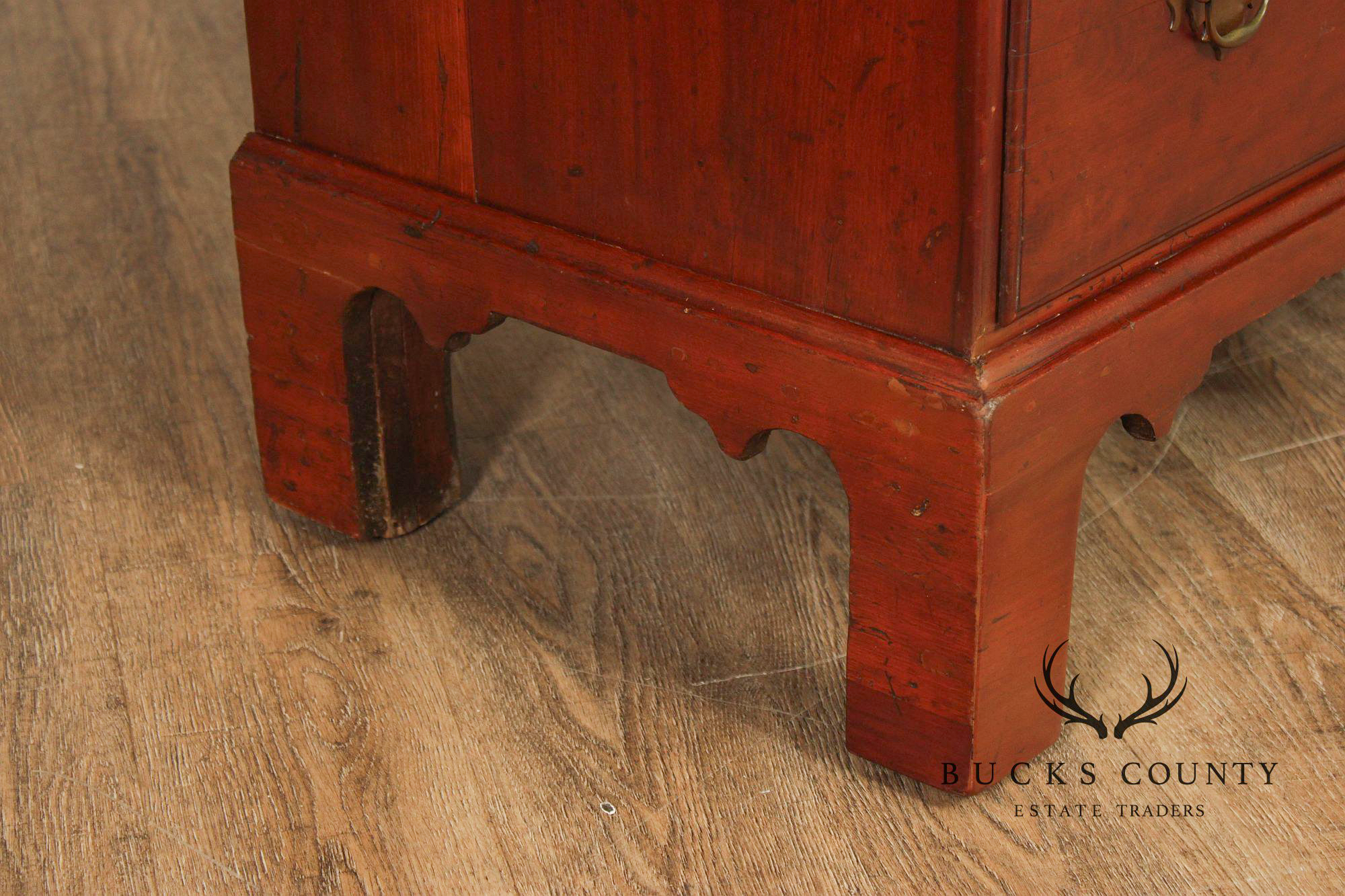 Antique American Chippendale Period Cherry Tall Chest Of Drawers