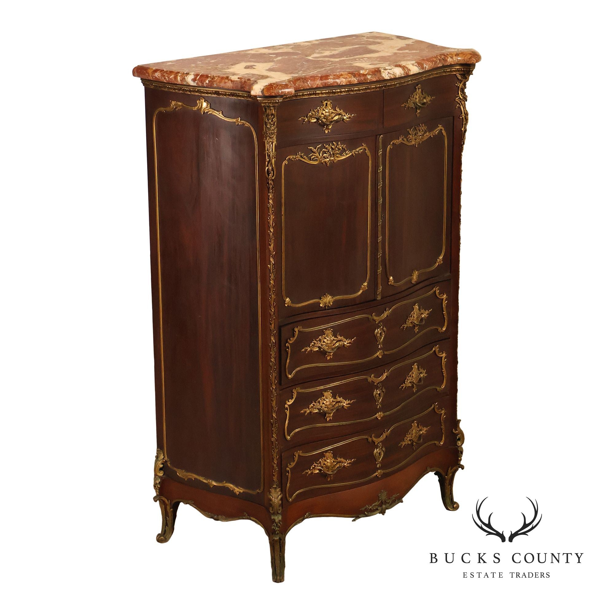 Early 20th Century Bronze Mounted Louis XV Style Chest of Drawers