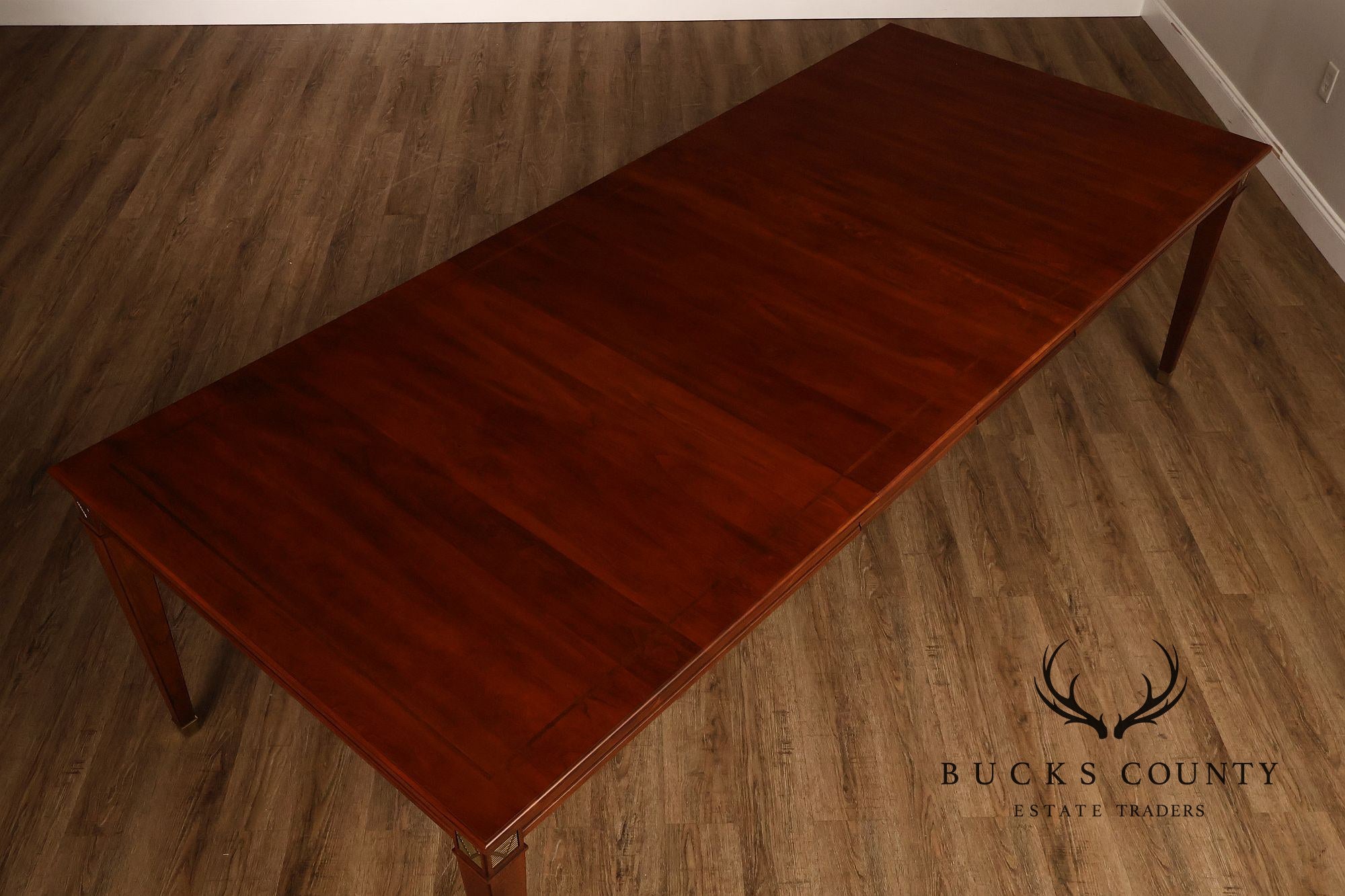 Stickley Directoire Style Cherry Dining Table With Two Leaves