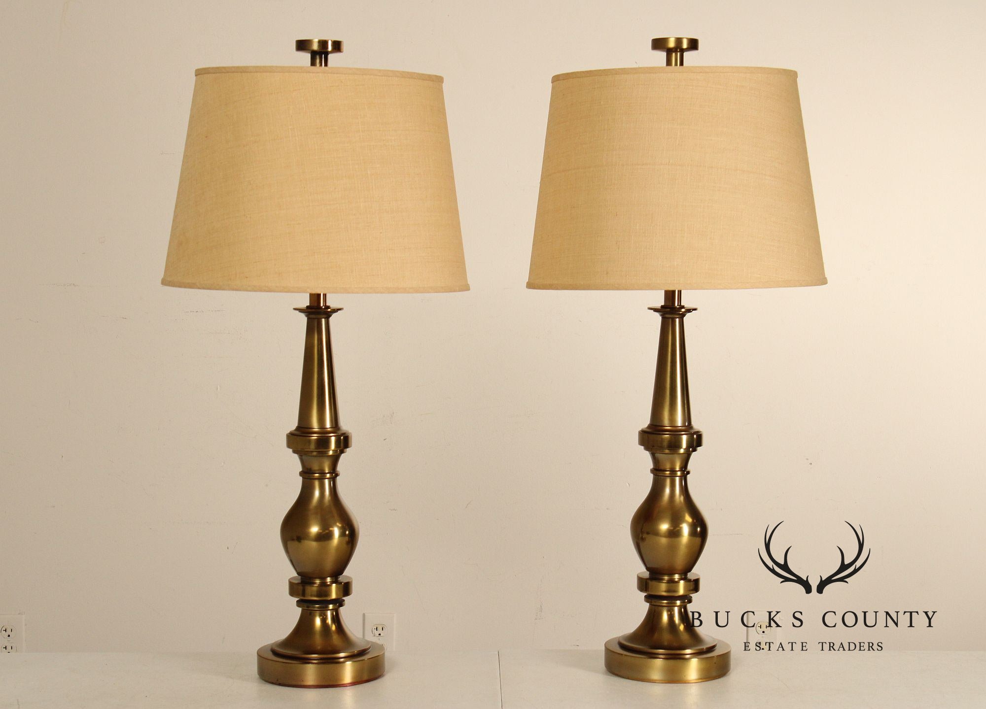 Vintage Stiffel Pair of Brass Baluster Table Lamps