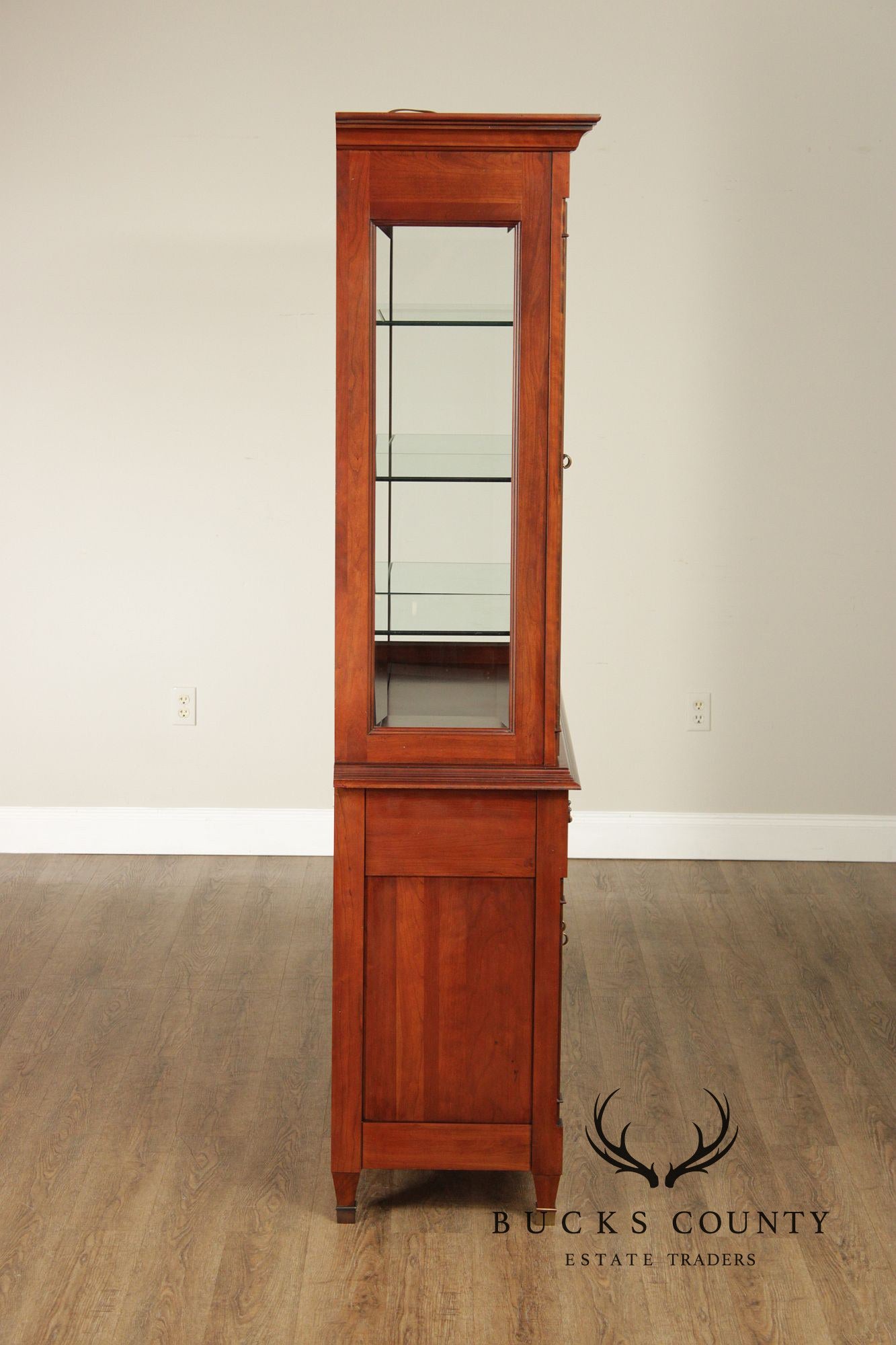 Harden Solid Cherry Lighted Display China Cabinet