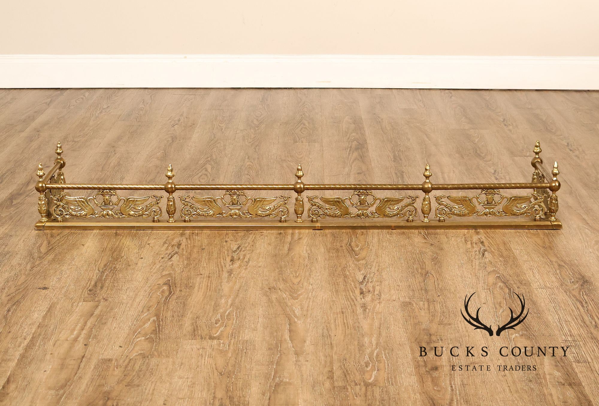 Neoclassical Style Brass Fireplace Fender