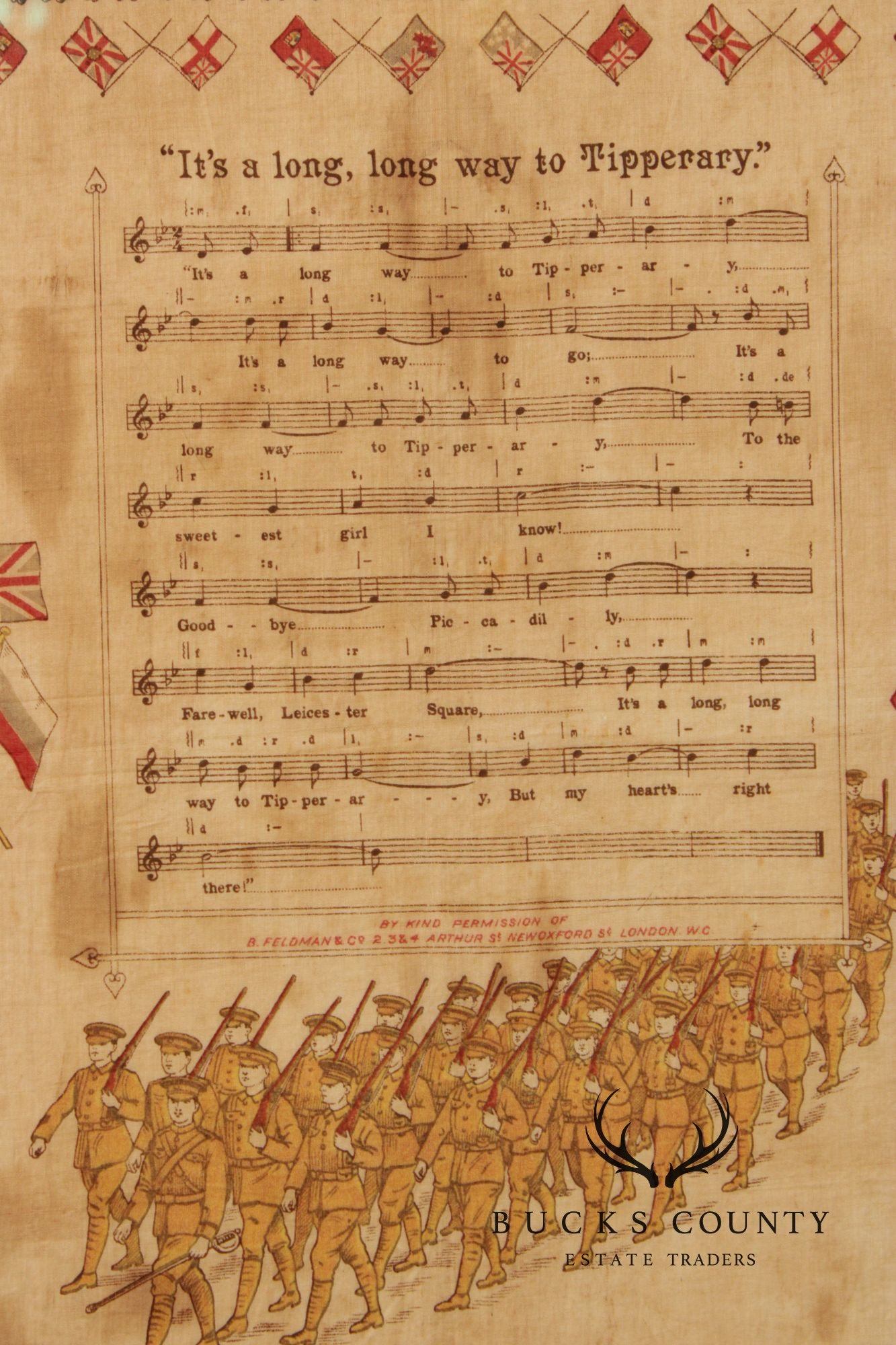 World War I Era Framed Handkerchief