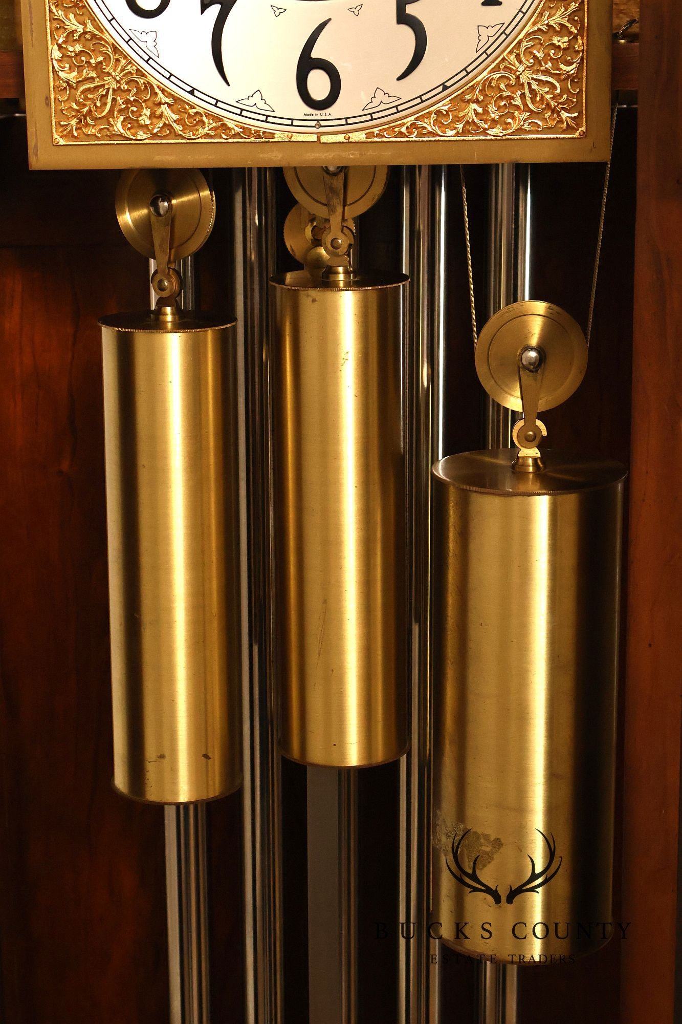 Herschede Burl Wood Five Tube Grandfather Clock
