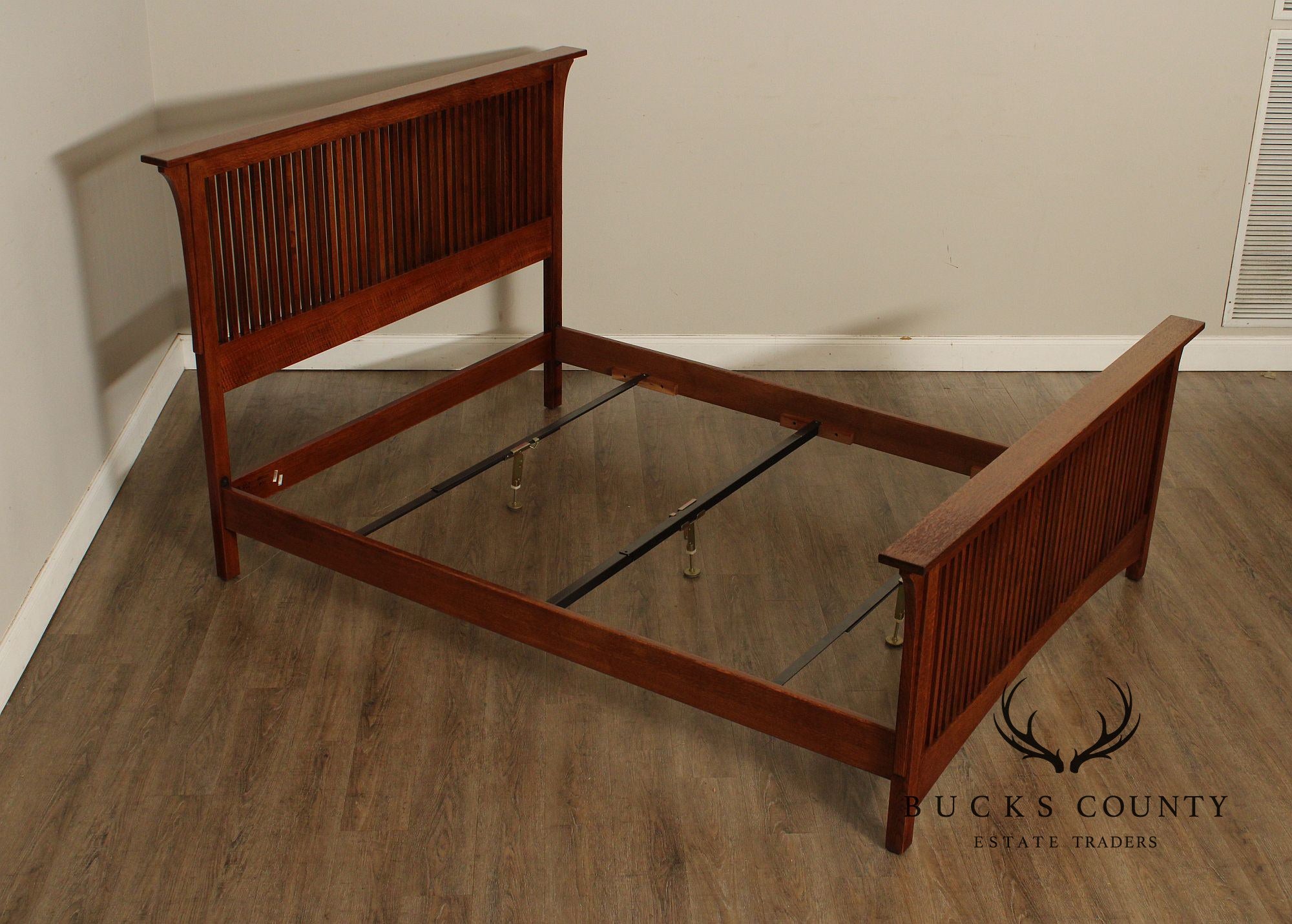 Stickley Mission Collection Oak Spindle Queen Bed