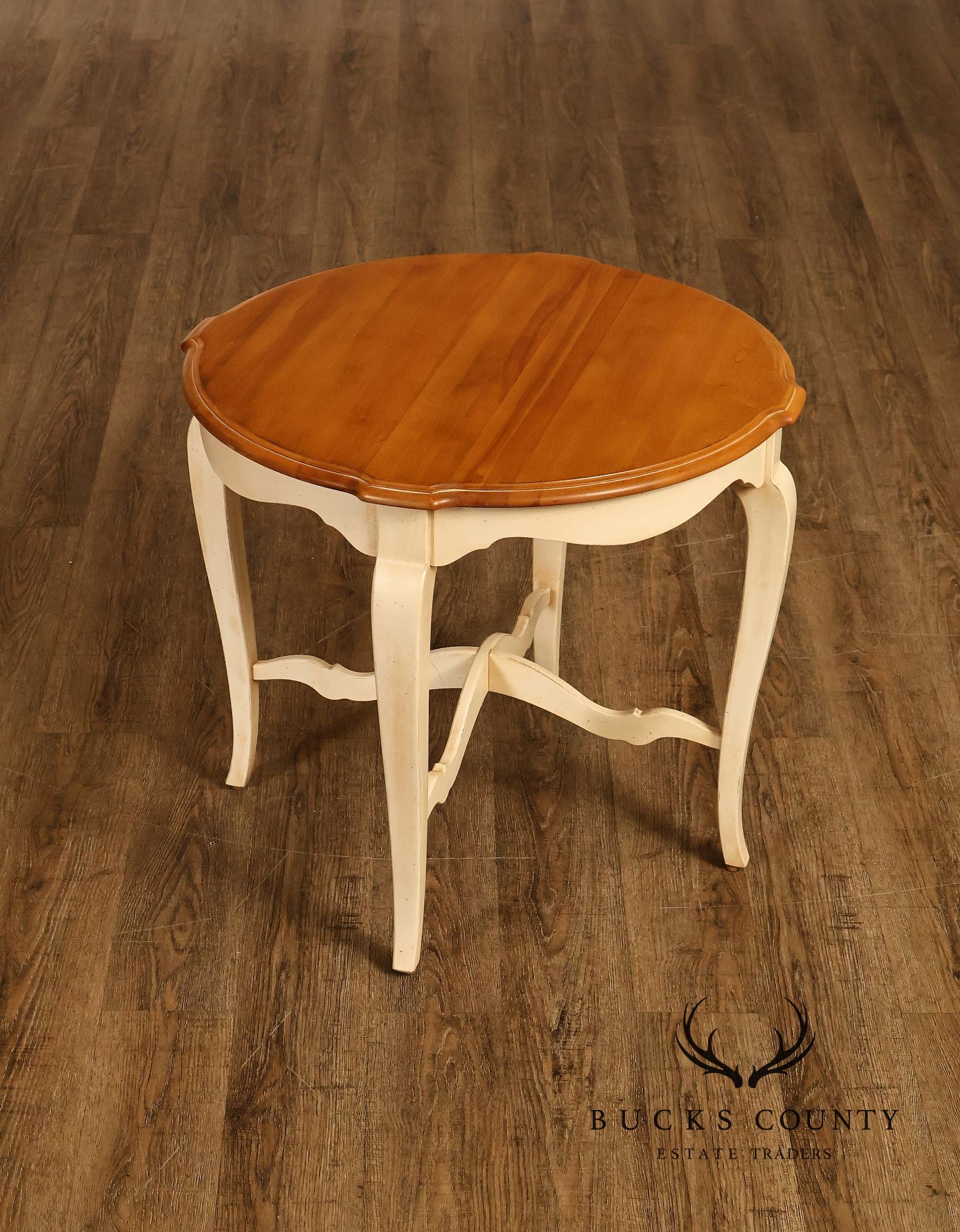 Ethan Allen 'Country French' Cream-Painted Side Table