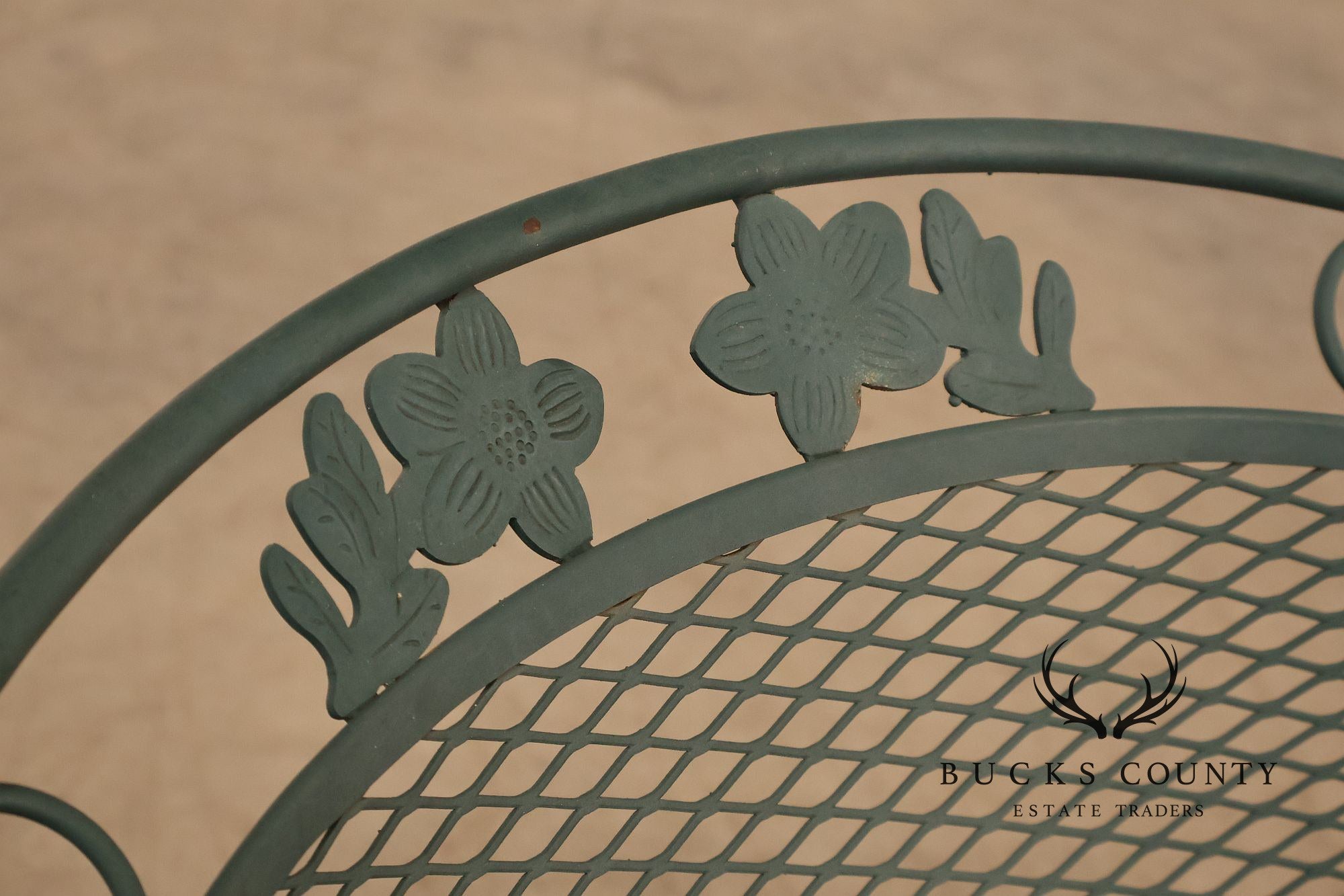 Wrought Iron Vintage Round Patio Table And Four Chairs Set