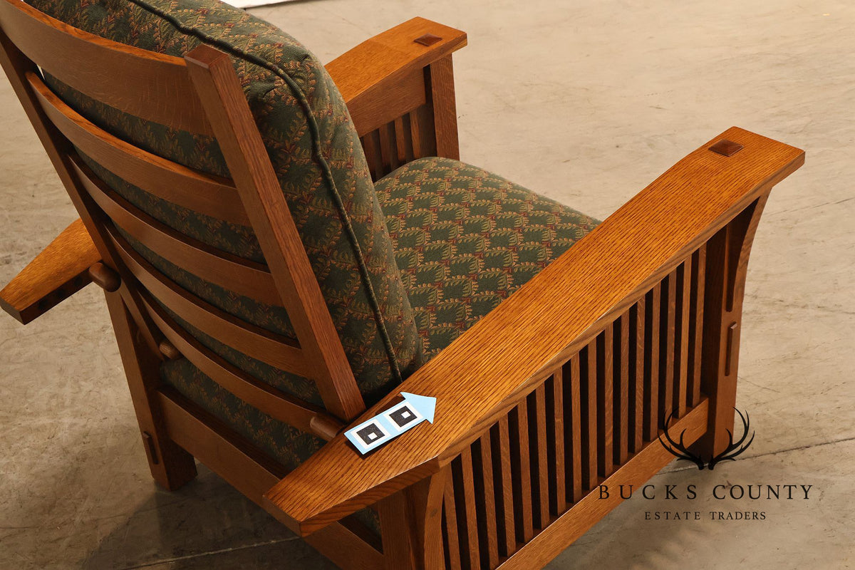 Stickley Mission Collection Oak Bent Arm Morris Chair