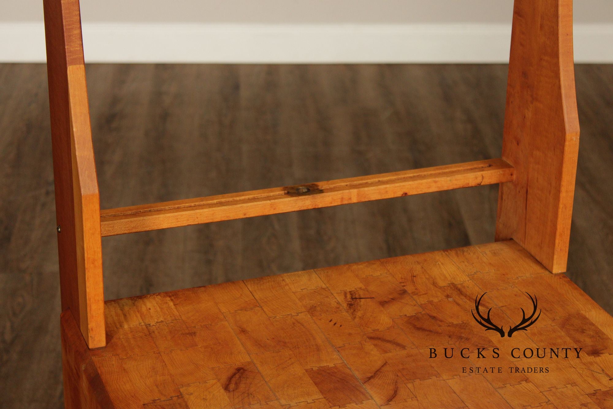 Bally Block Co. Solid Maple Butcher Block Work Table With Upper Rack