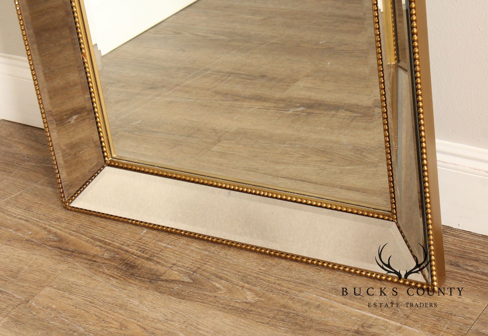 Bassett Mirror Co. Hollywood Regency Style Pair of Beaded Wall Mirrors