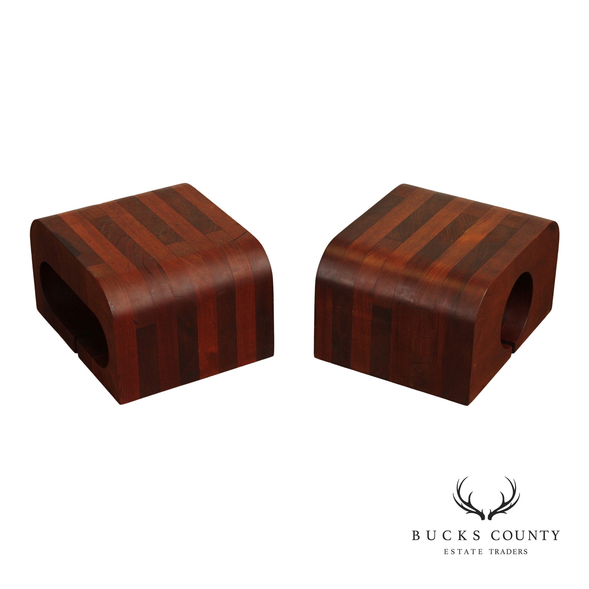 Mid Century Modern Pair of Rosewood Speaker Stands