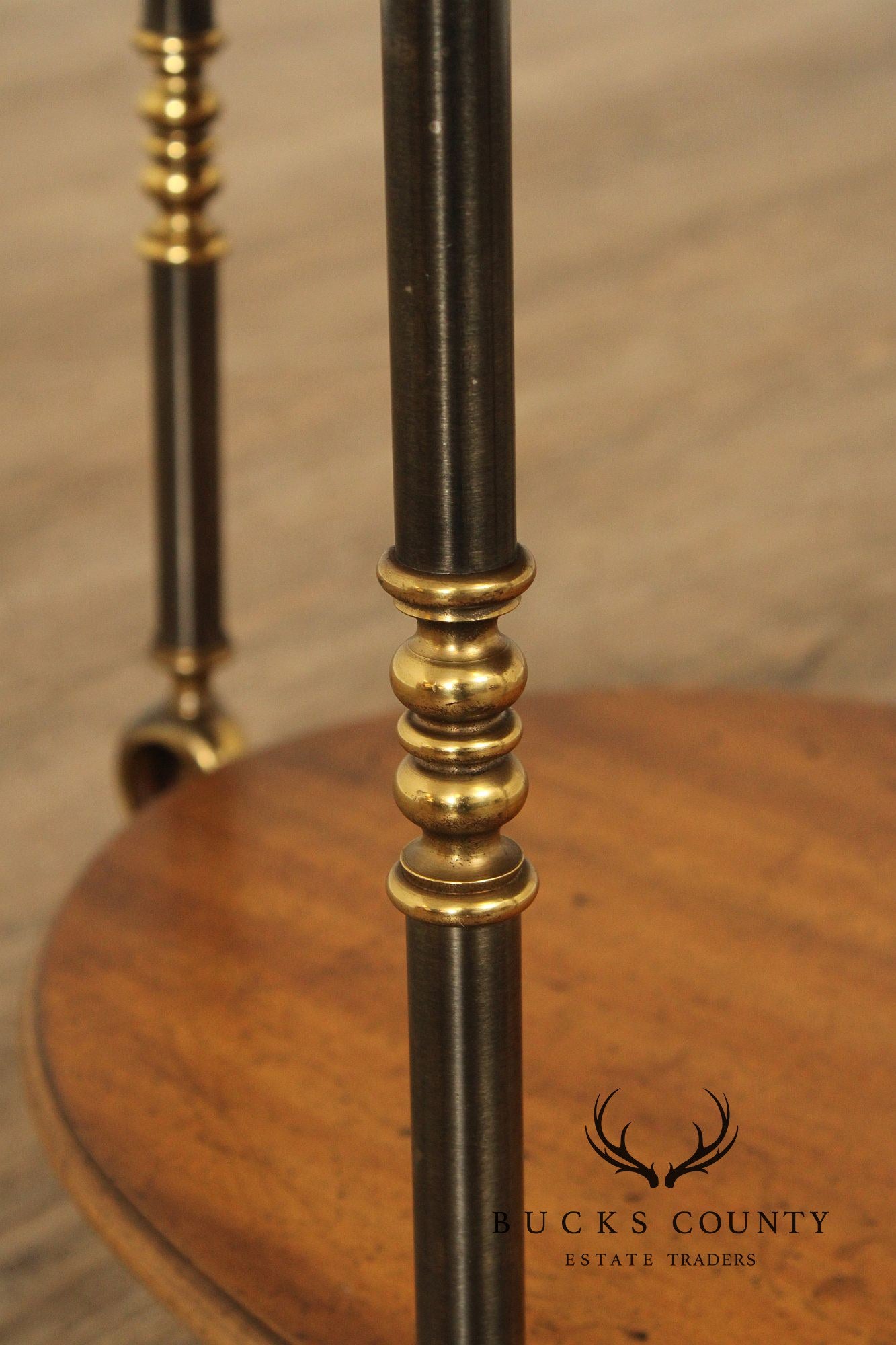 French Empire Style Two-Tier Burlwood Side Table