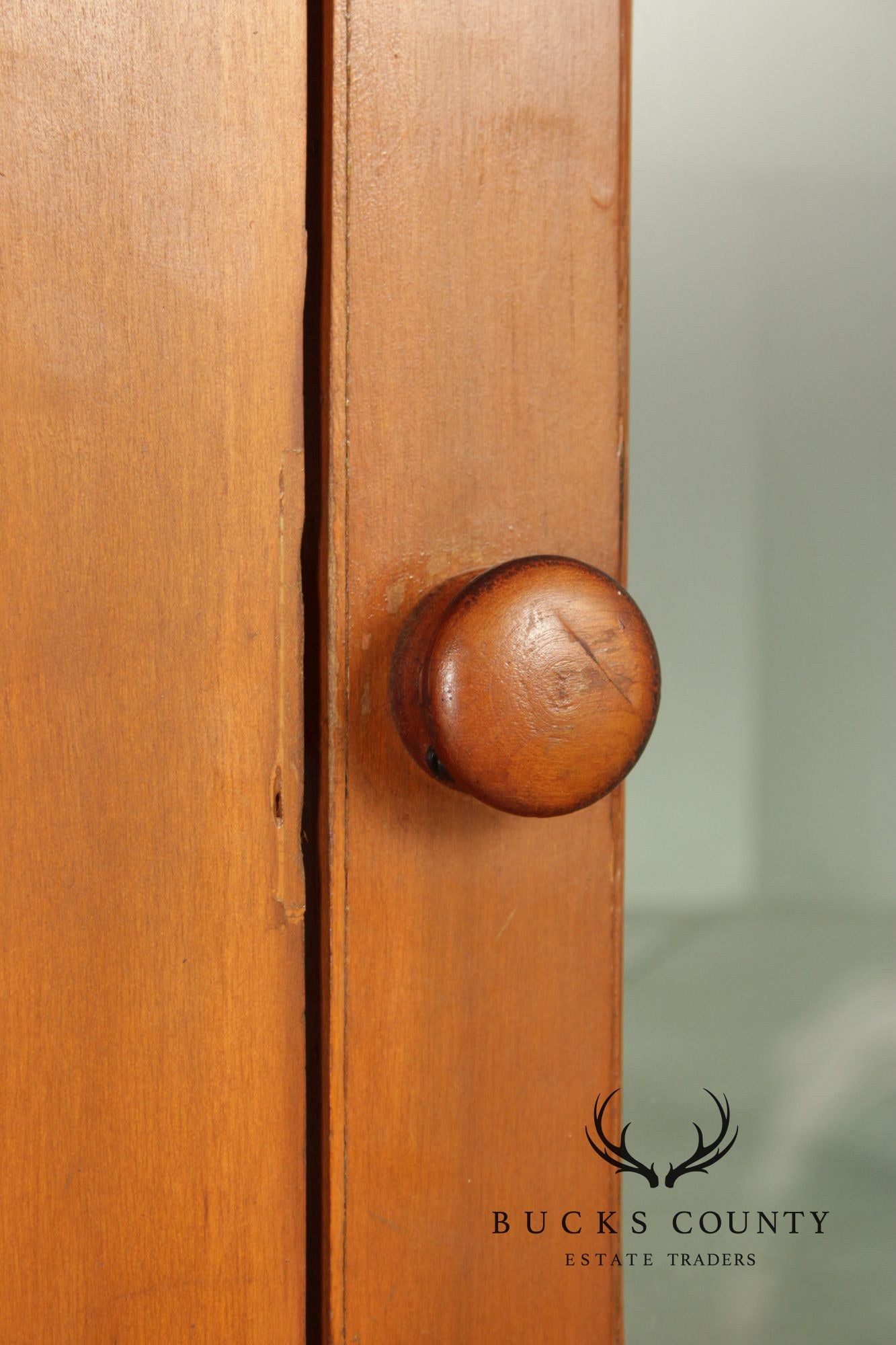 Antique Farmhouse Poplar Twelve-Pane Corner Cabinet