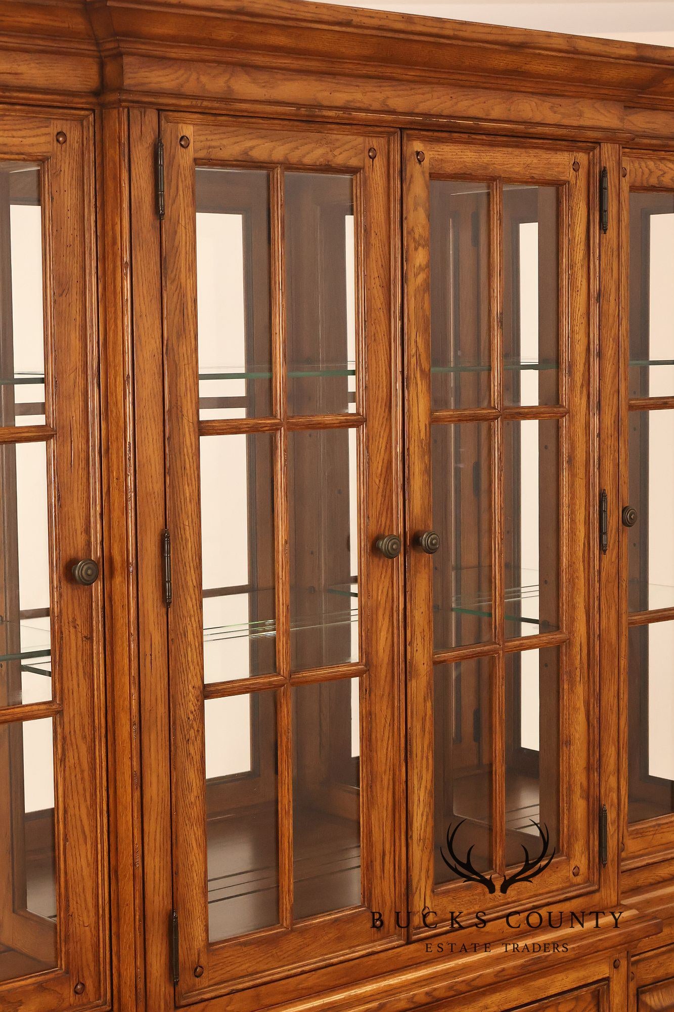 Thomasville Lighted Oak China Cabinet