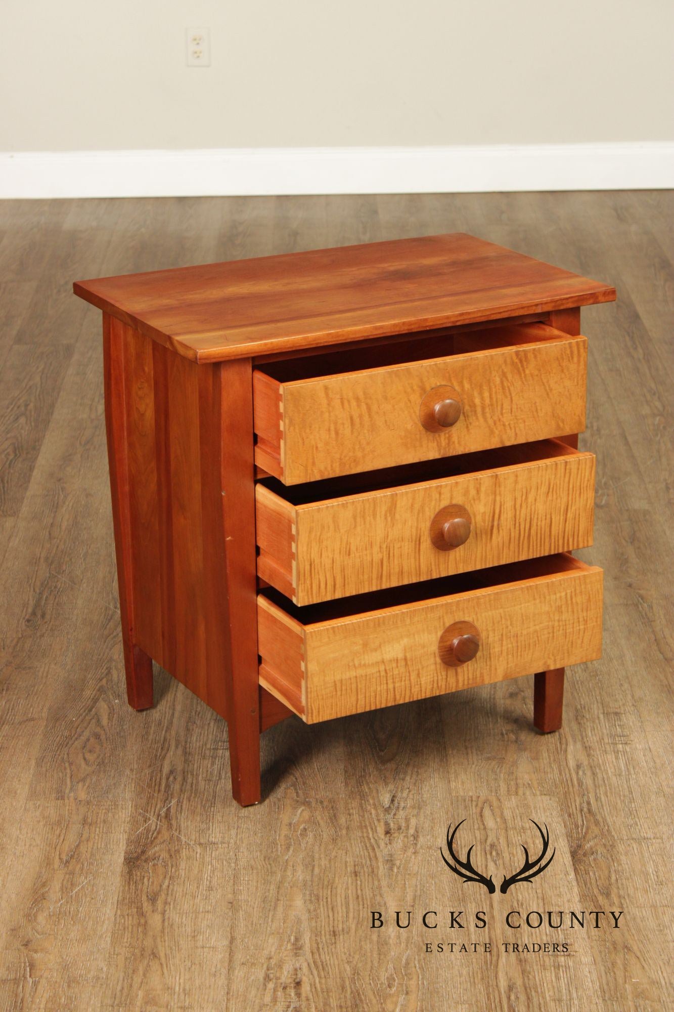 Stickley Mission Collection Harvey Ellis Cherry Three Drawer Nightstand