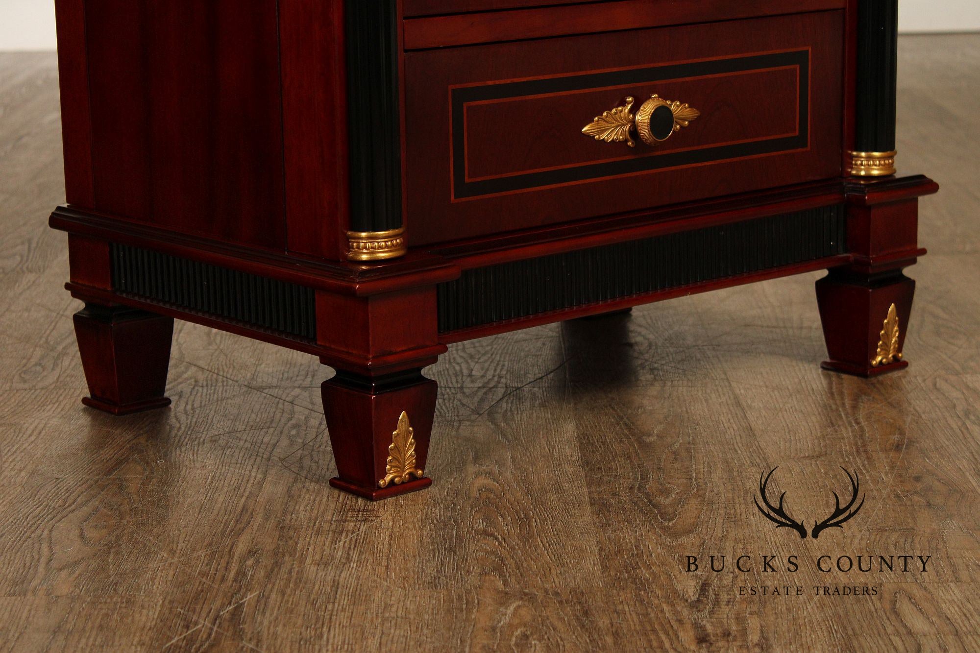 Regency Style Mahogany And Ebonized Pair Of Display Cabinets By Infinity Gigasso