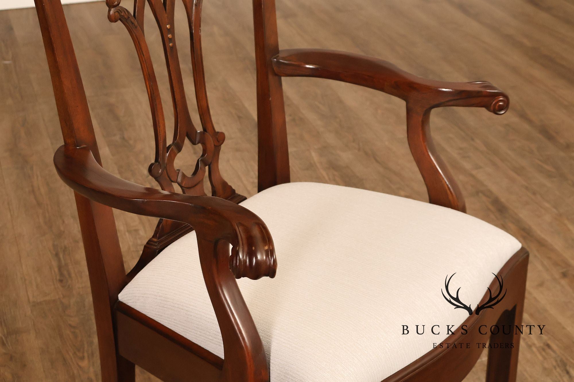 Maitland Smith Chippendale Style Set of Ten Mahogany Dining Chairs