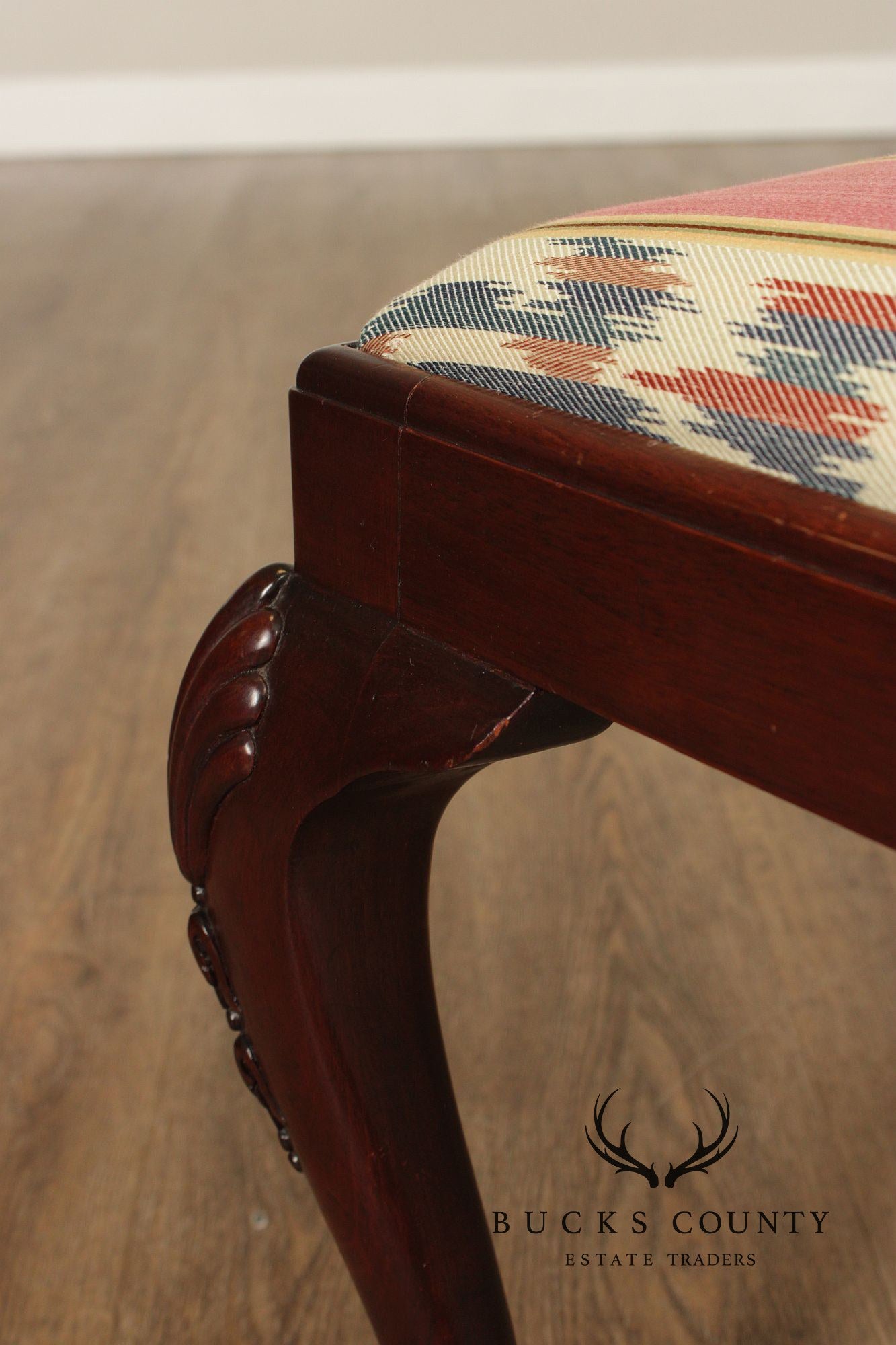 Georgian Style Carved Mahogany Stool