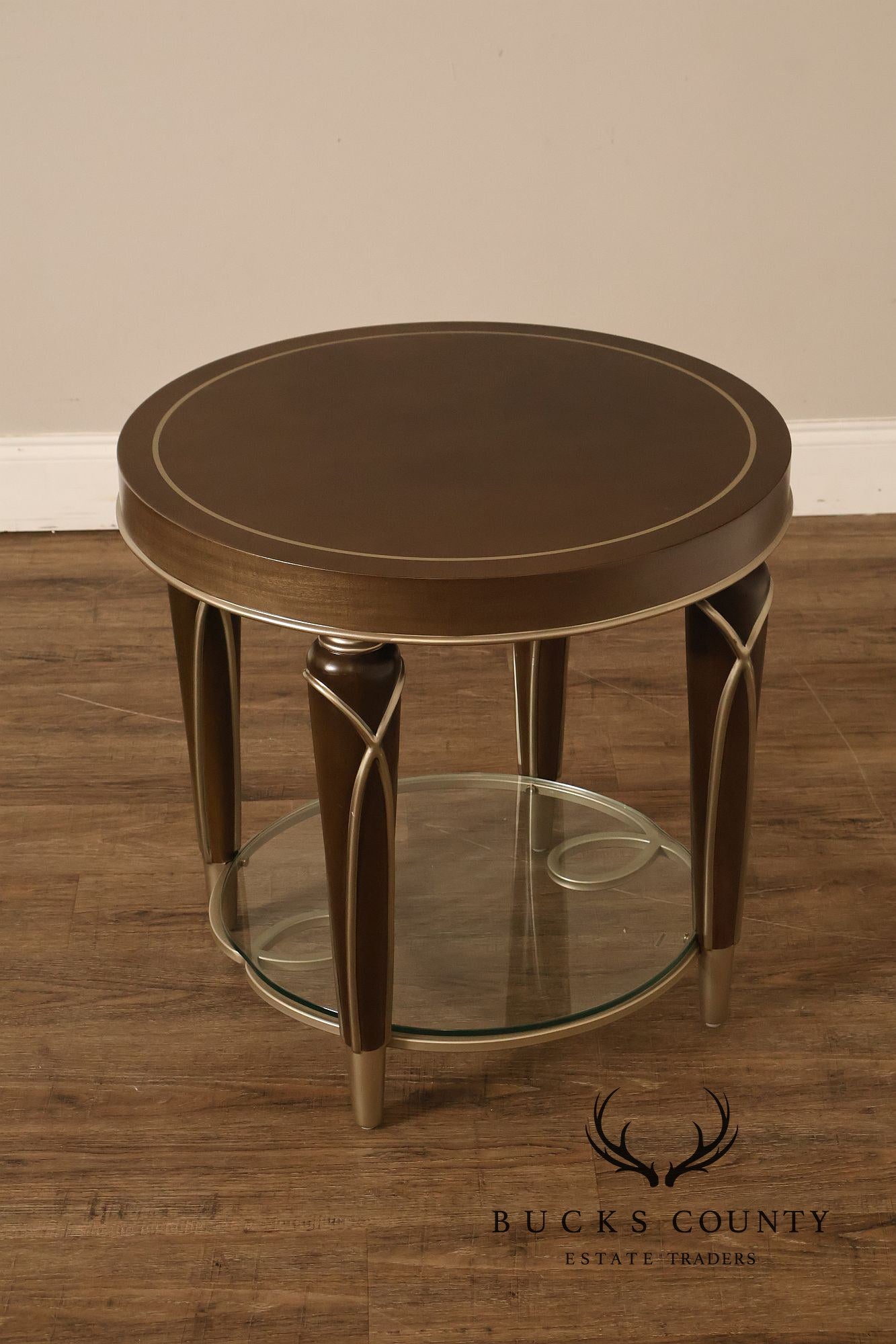 Michael Amini 'Villa Cherie' Round Two-Tier Side Table