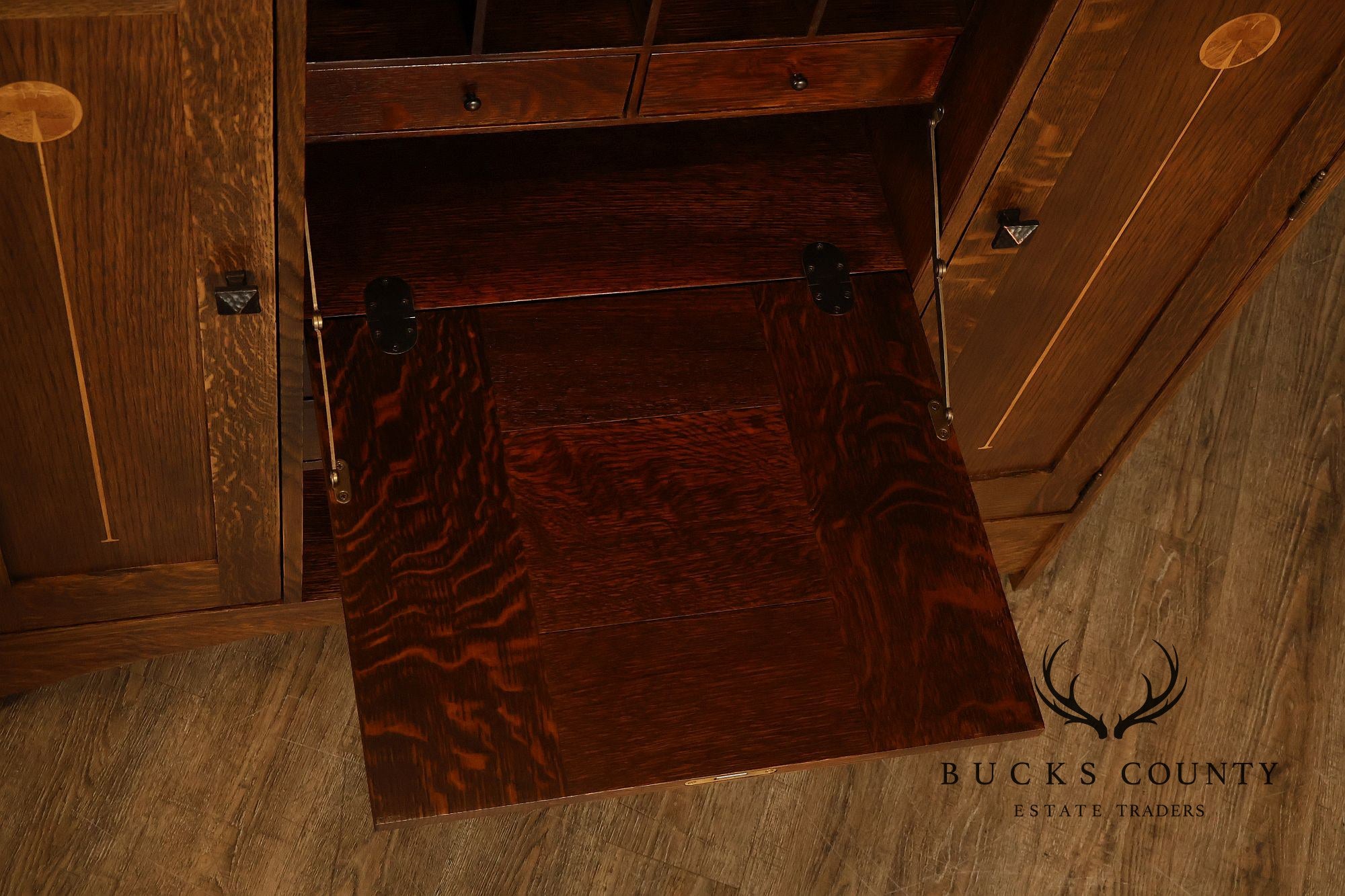 Stickley Harvey Ellis Mission Collection Oak Fall Front Secretary Bookcase
