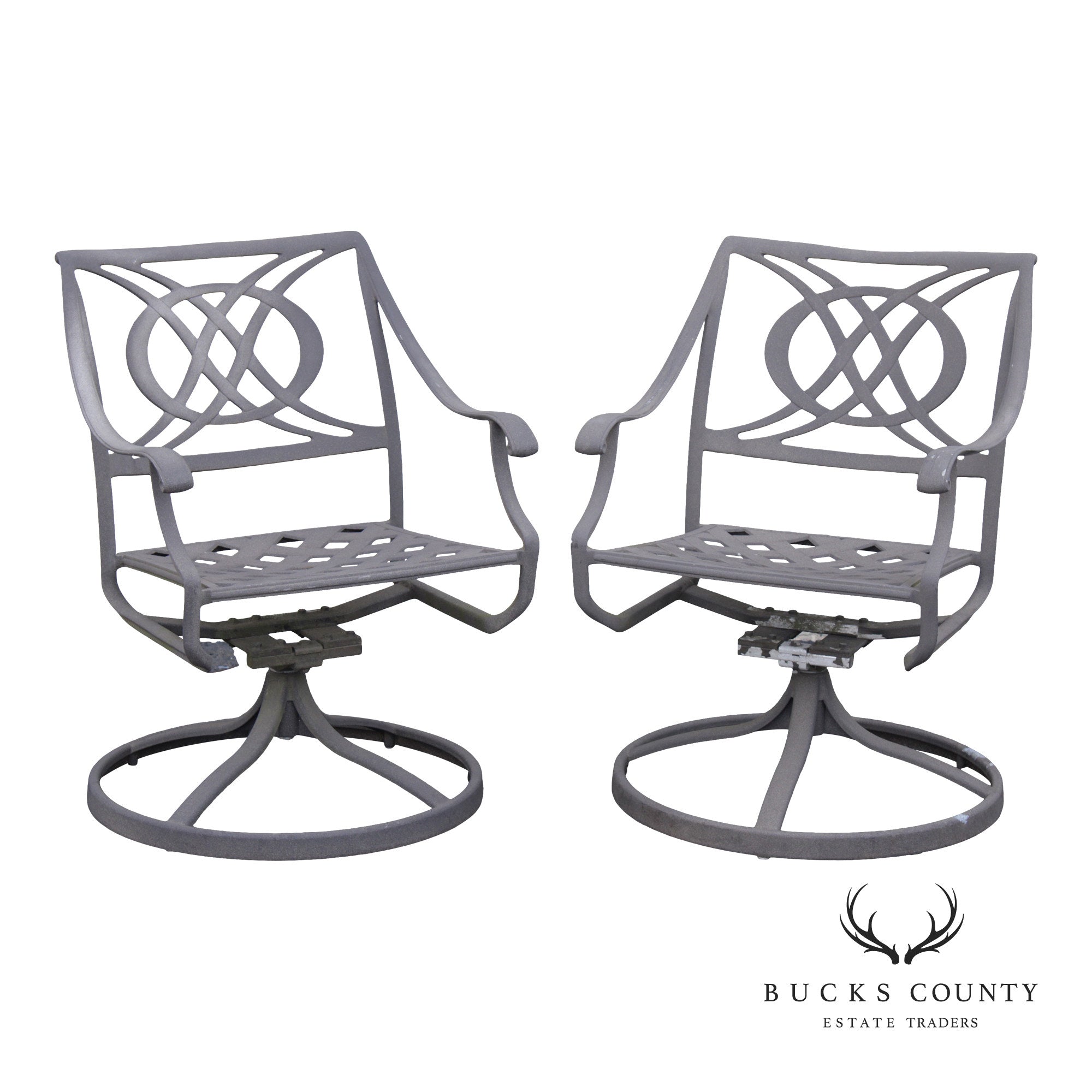 Telescope Casual Pair of 'Cadiz' Cast Aluminum Patio Swivel Rockers